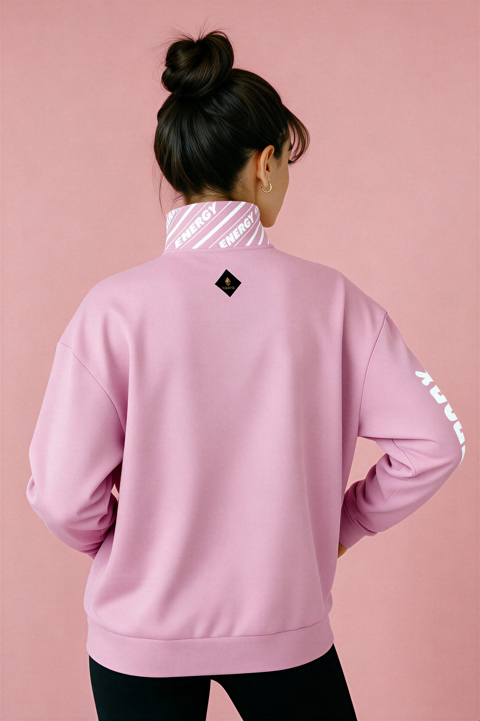 Oversized Heavy Zip Sweatshirt - PopPink