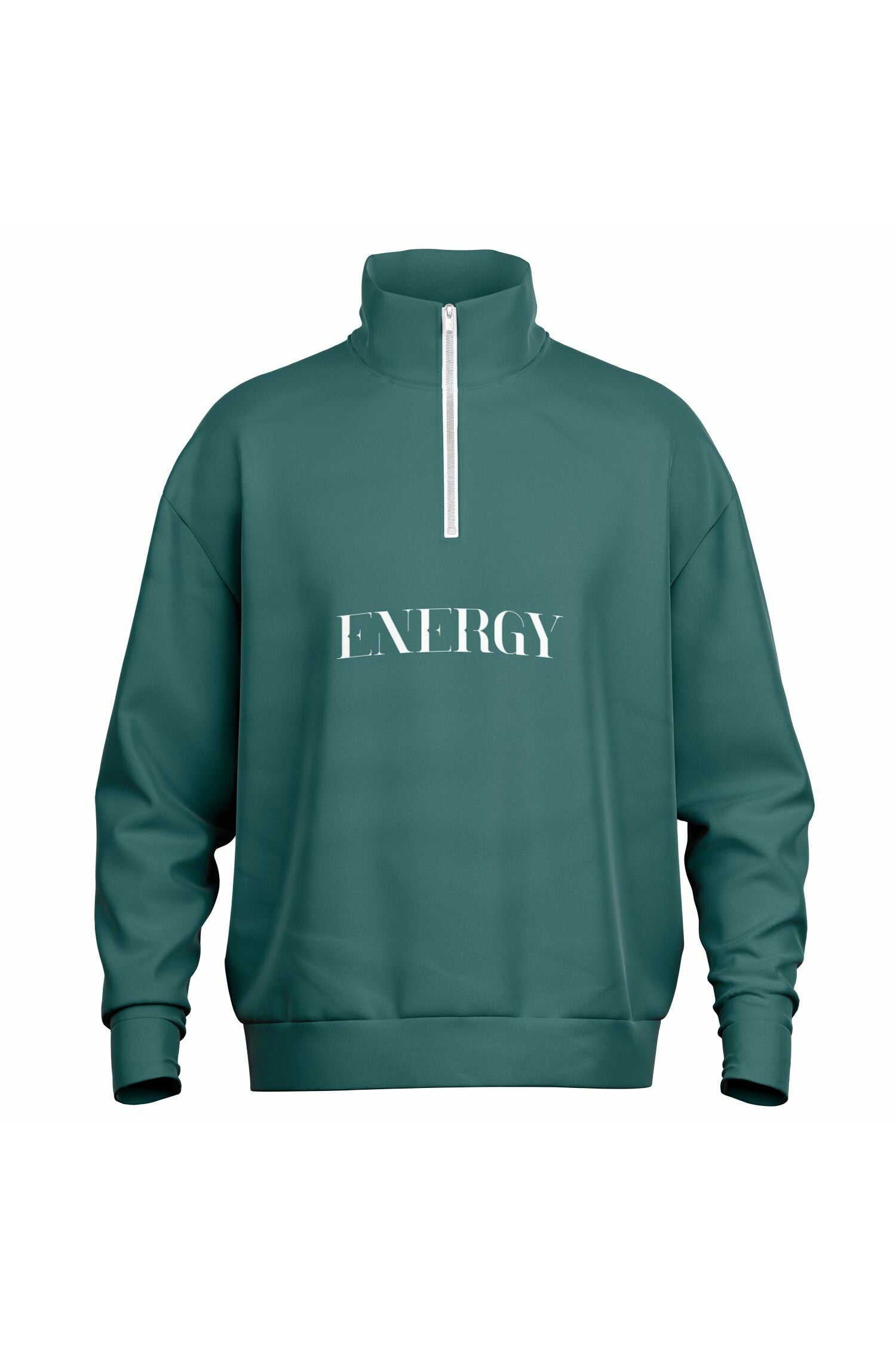 Oversized Heavy Zip Sweatshirt - TransformativeTeal