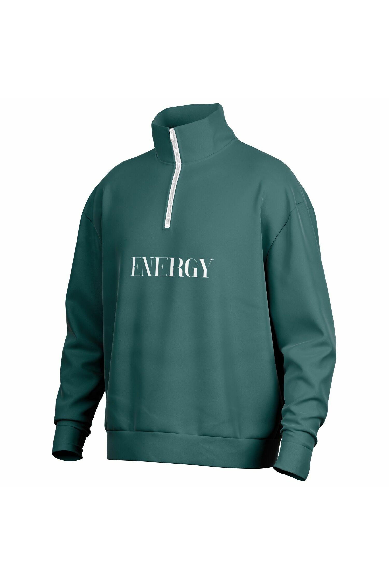 Oversized Heavy Zip Sweatshirt - TransformativeTeal