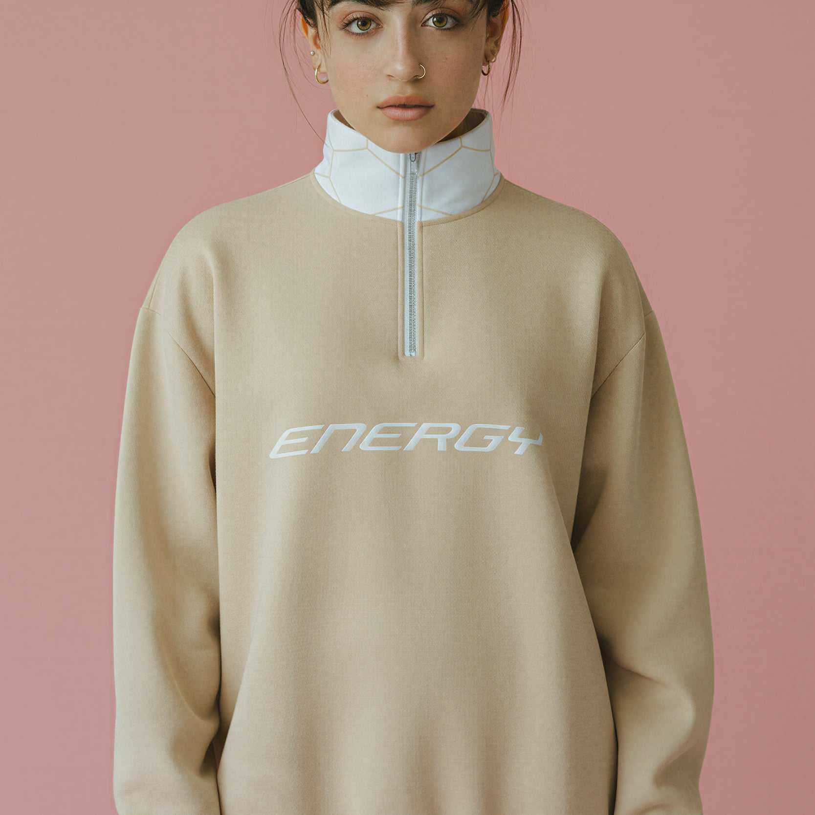 Oversized Heavy Zip Sweatshirt - WaxPaper