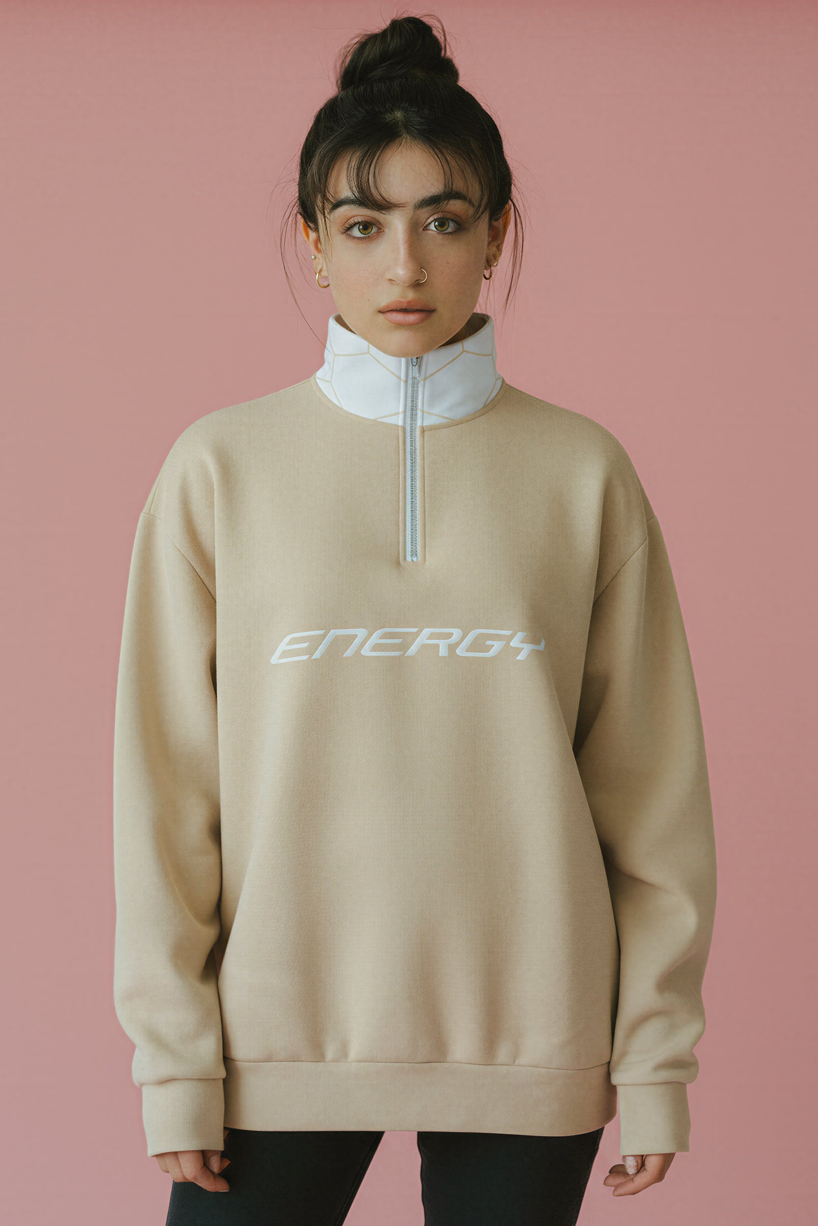 Oversized Heavy Zip Sweatshirt - WaxPaper
