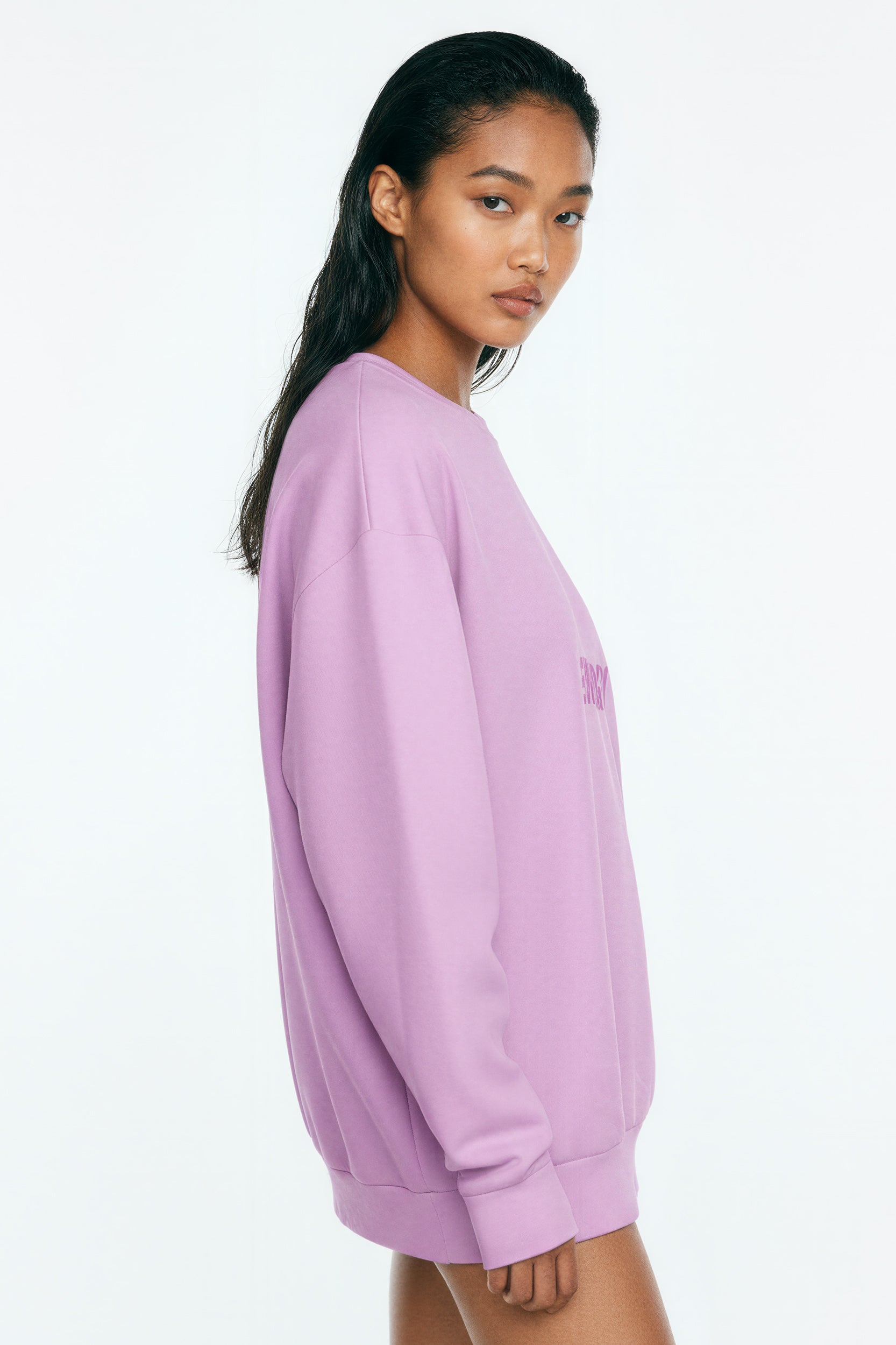 Oversized Heavy Sweatshirt - ElectricFuchsia