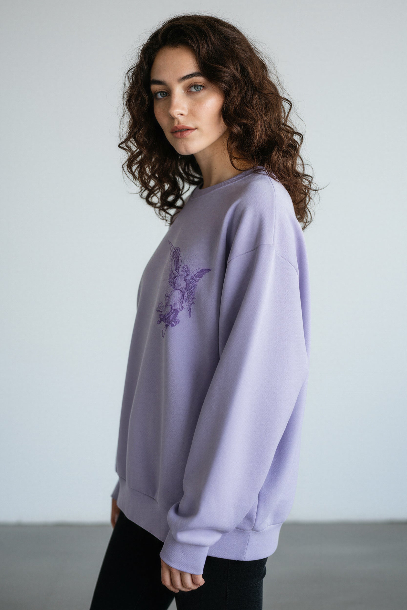 Oversized Heavy Sweatshirt - FreshPurple