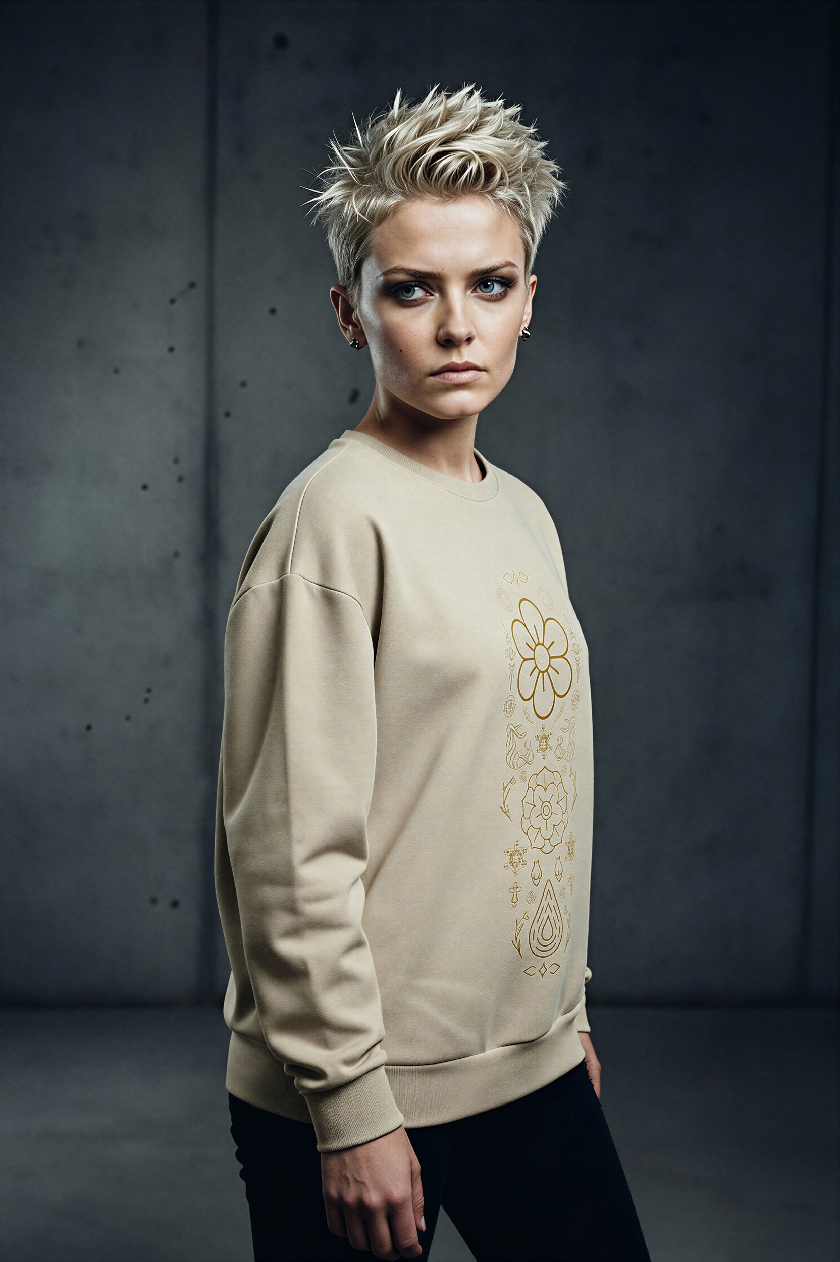 Oversized Heavy Sweatshirt - Maize