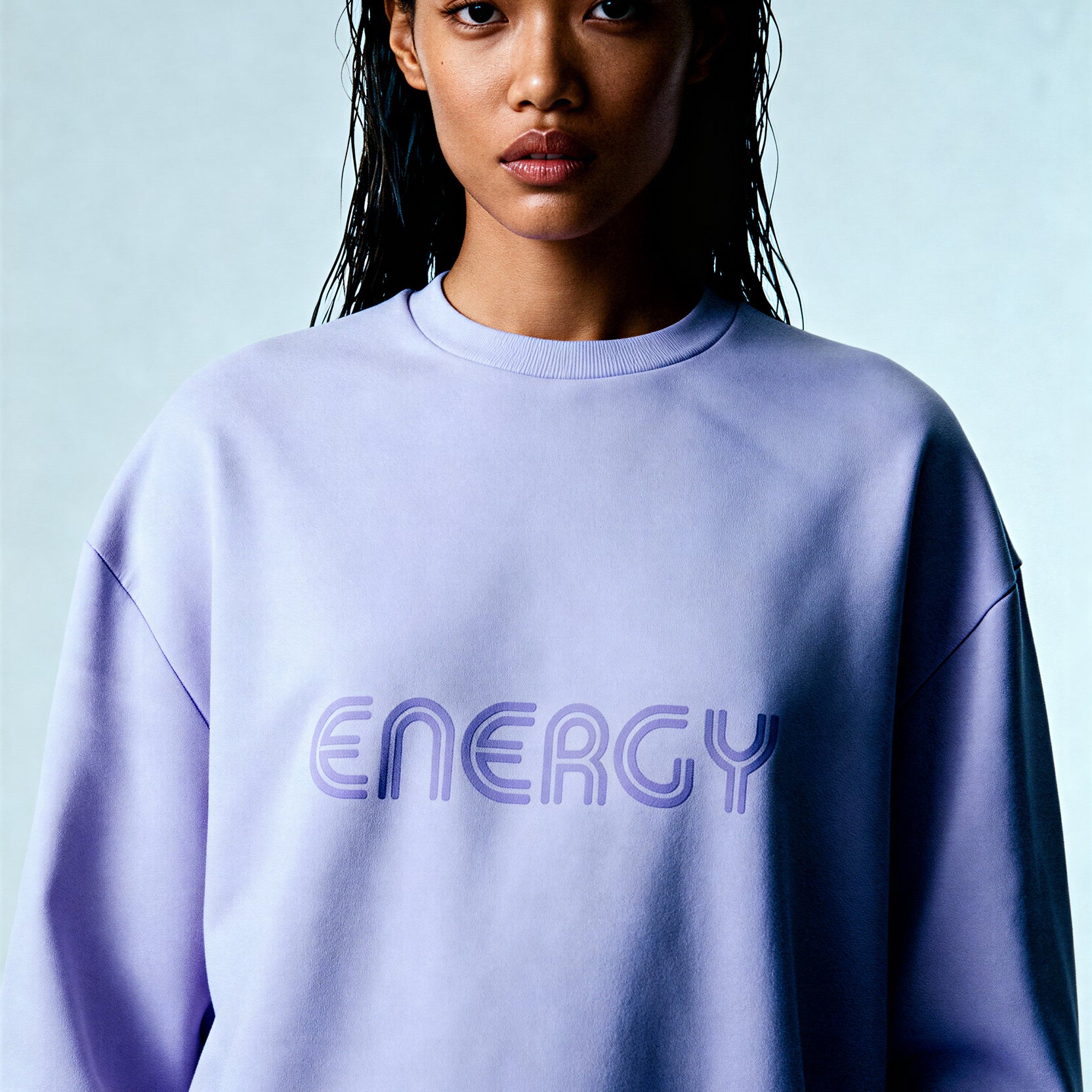 Oversized Heavy Sweatshirt - PeacefulLilac