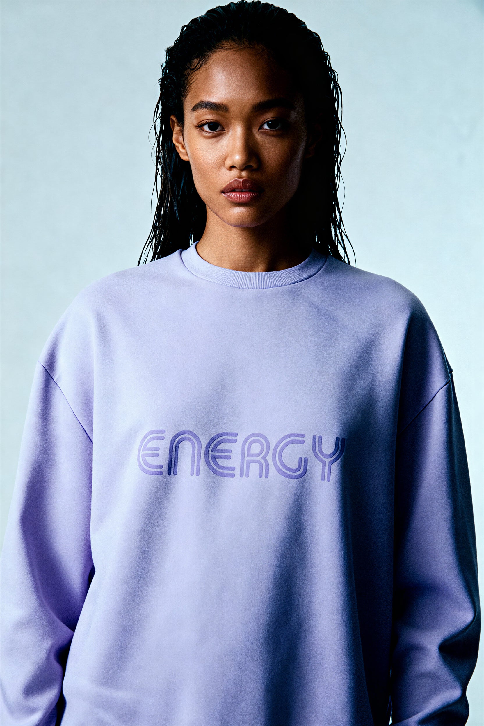 Oversized Heavy Sweatshirt - PeacefulLilac