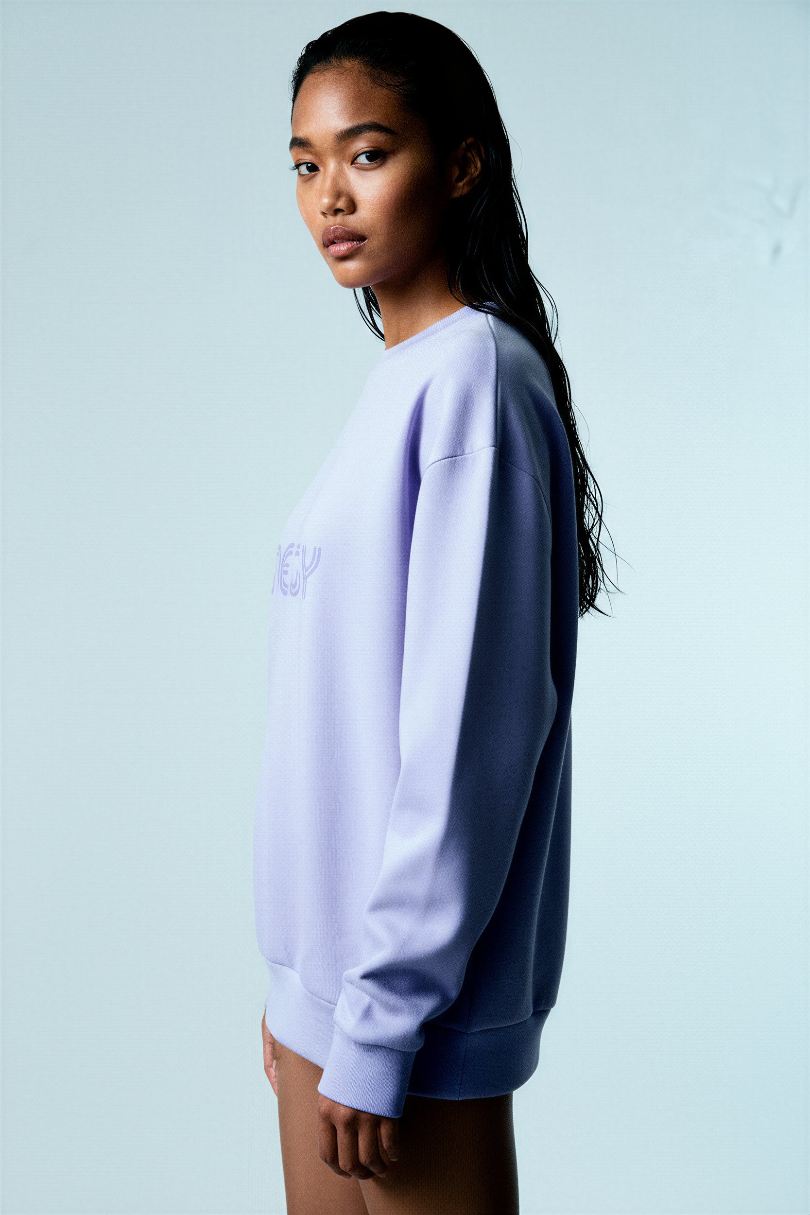 Oversized Heavy Sweatshirt - PeacefulLilac