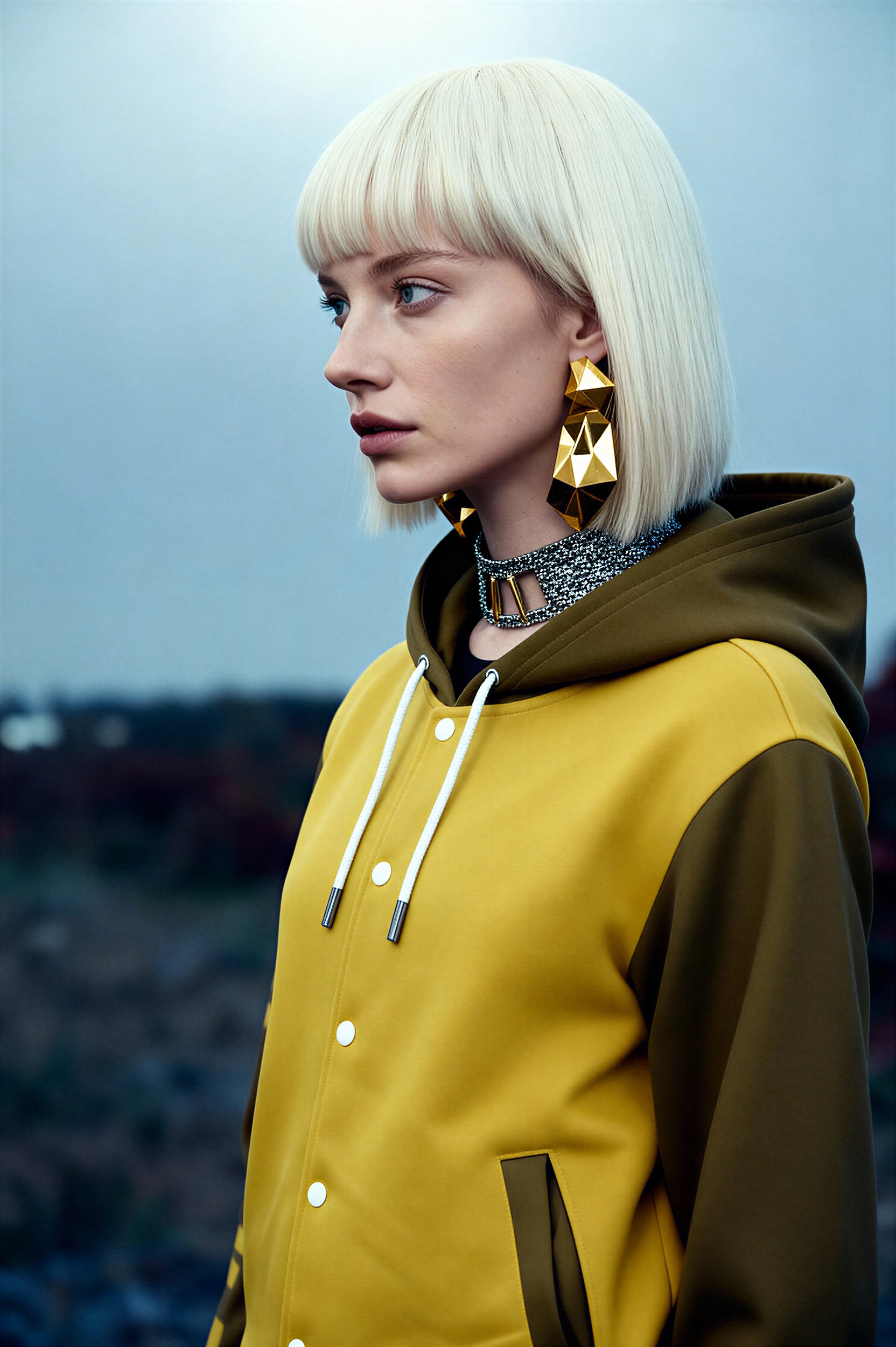 Hooded Baseball Jacke - AmberHaze