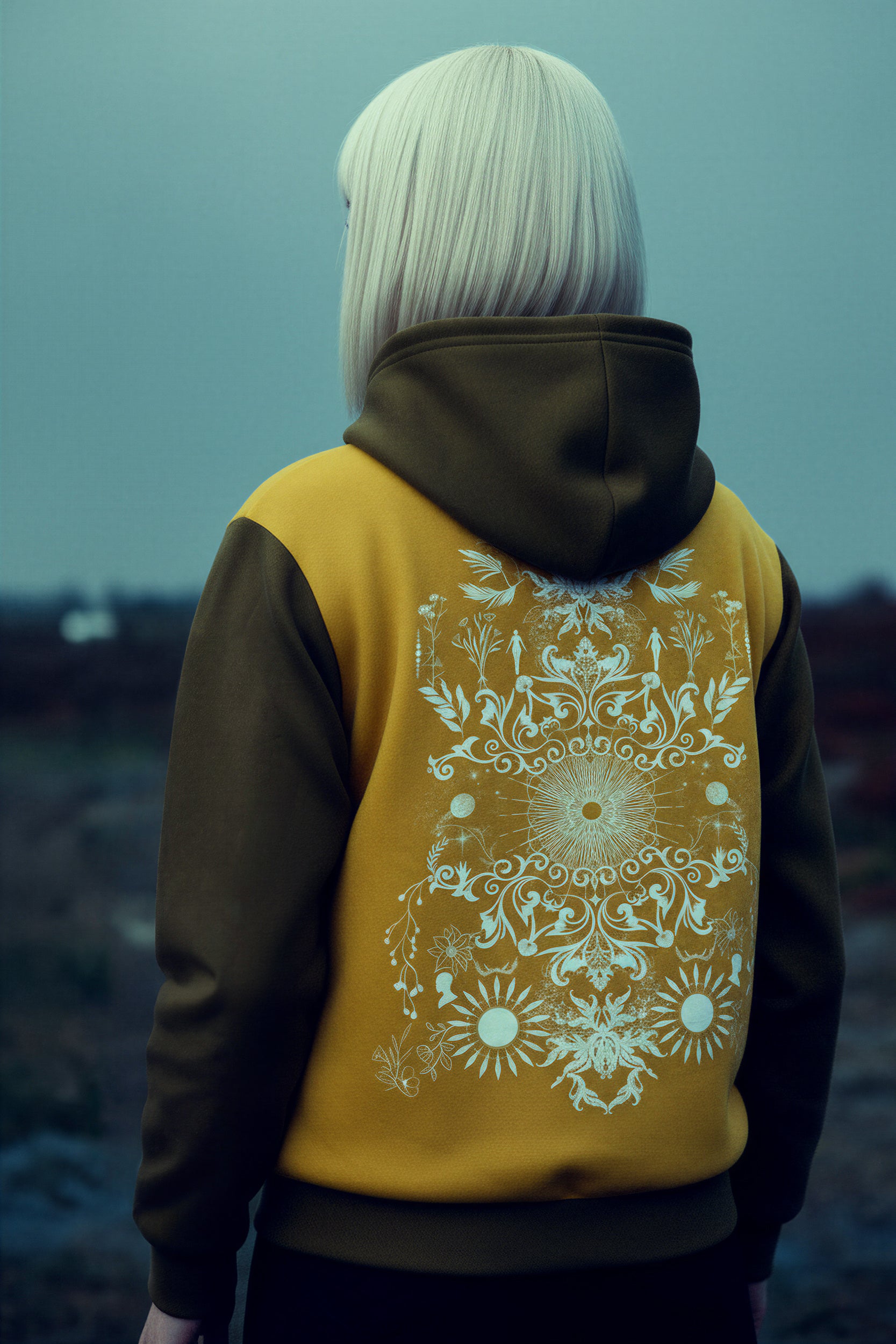 Hooded Baseball Jacke - AmberHaze
