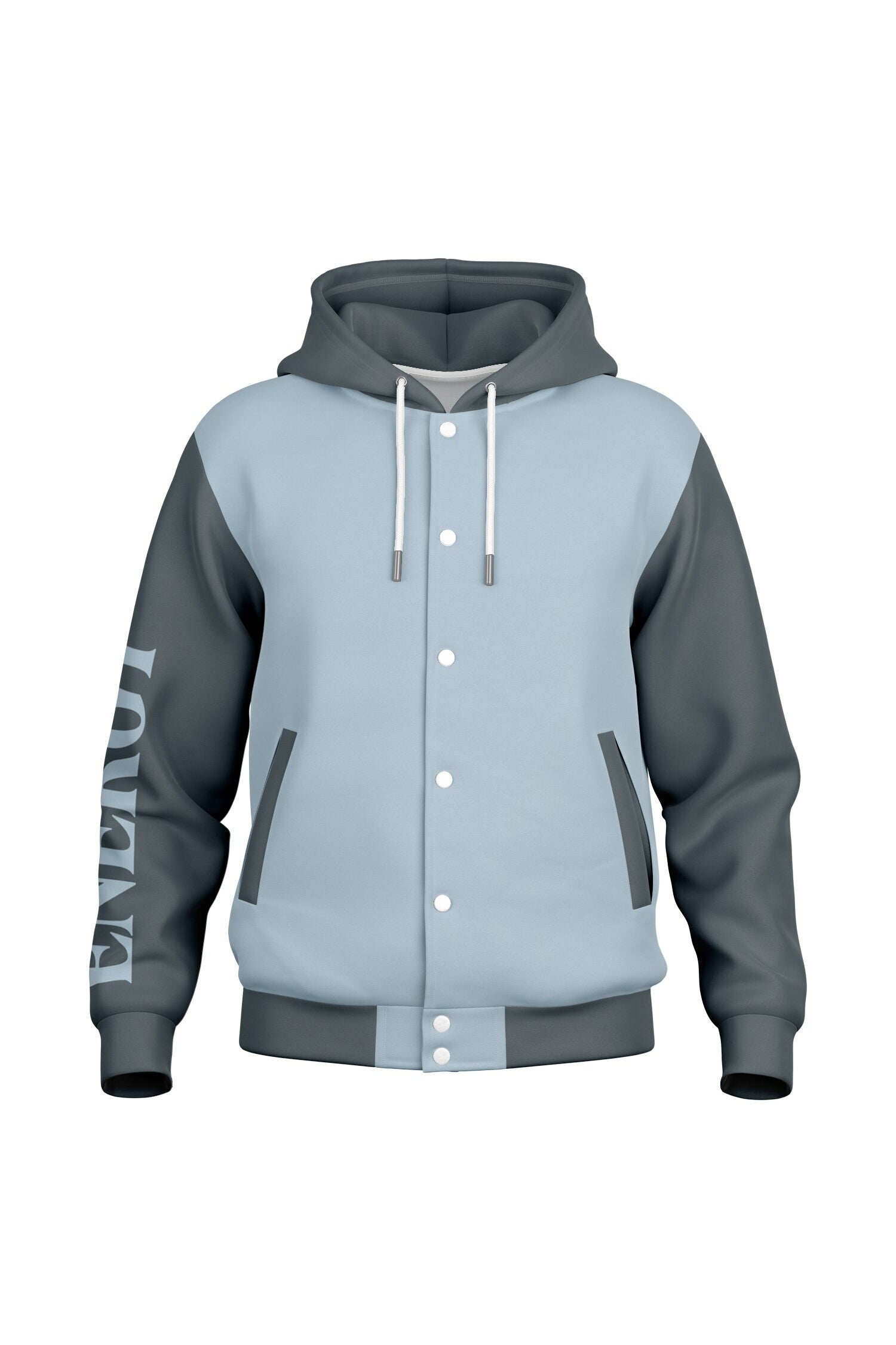Hooded Baseball Jacke - AuraBlue