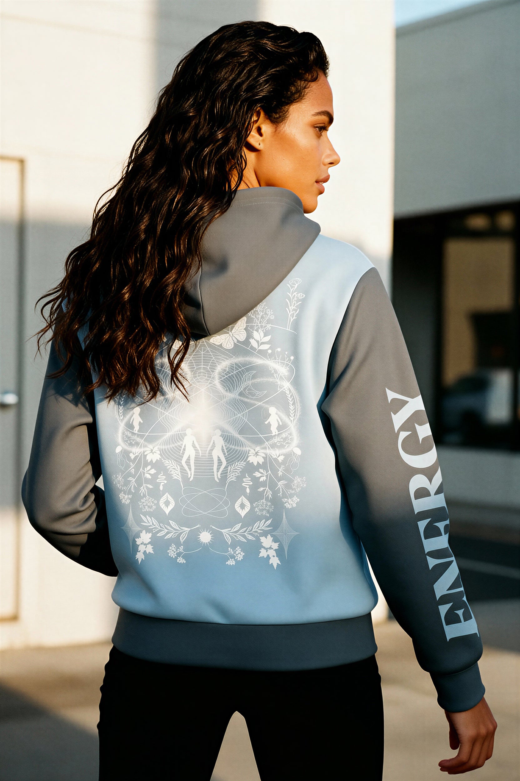 Hooded Baseball Jacke - AuraBlue