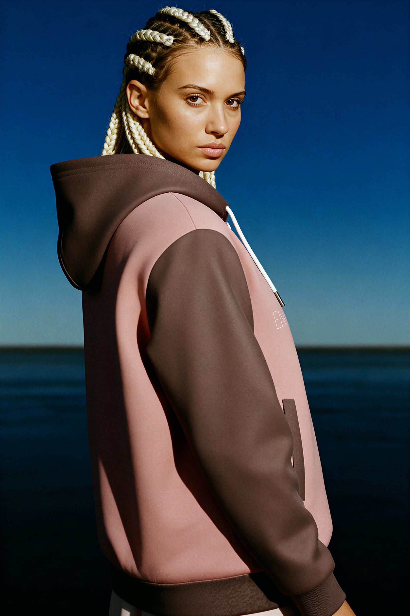 Hooded Baseball Jacke - Clay