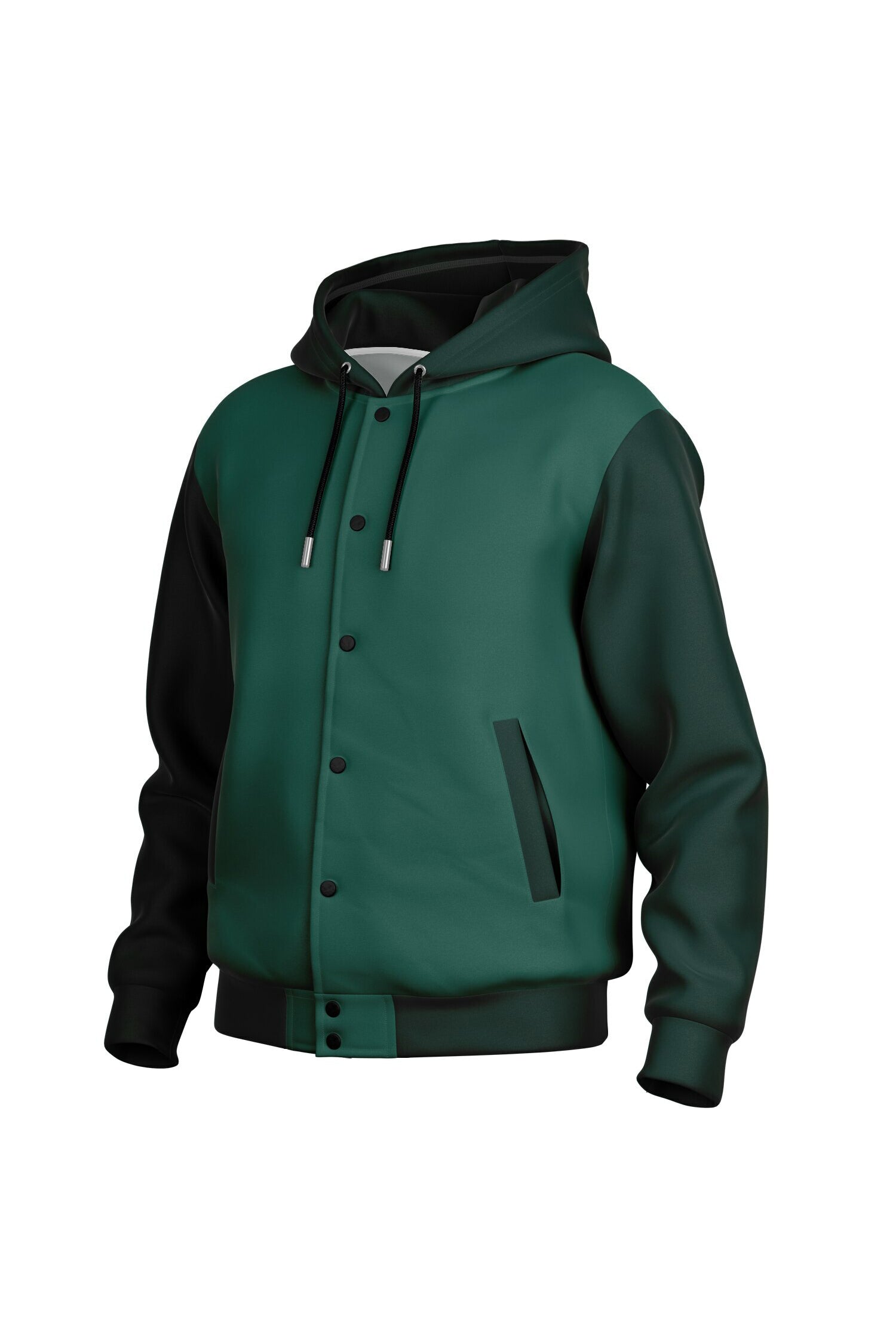Hooded Baseball Jacke - DeepGreen