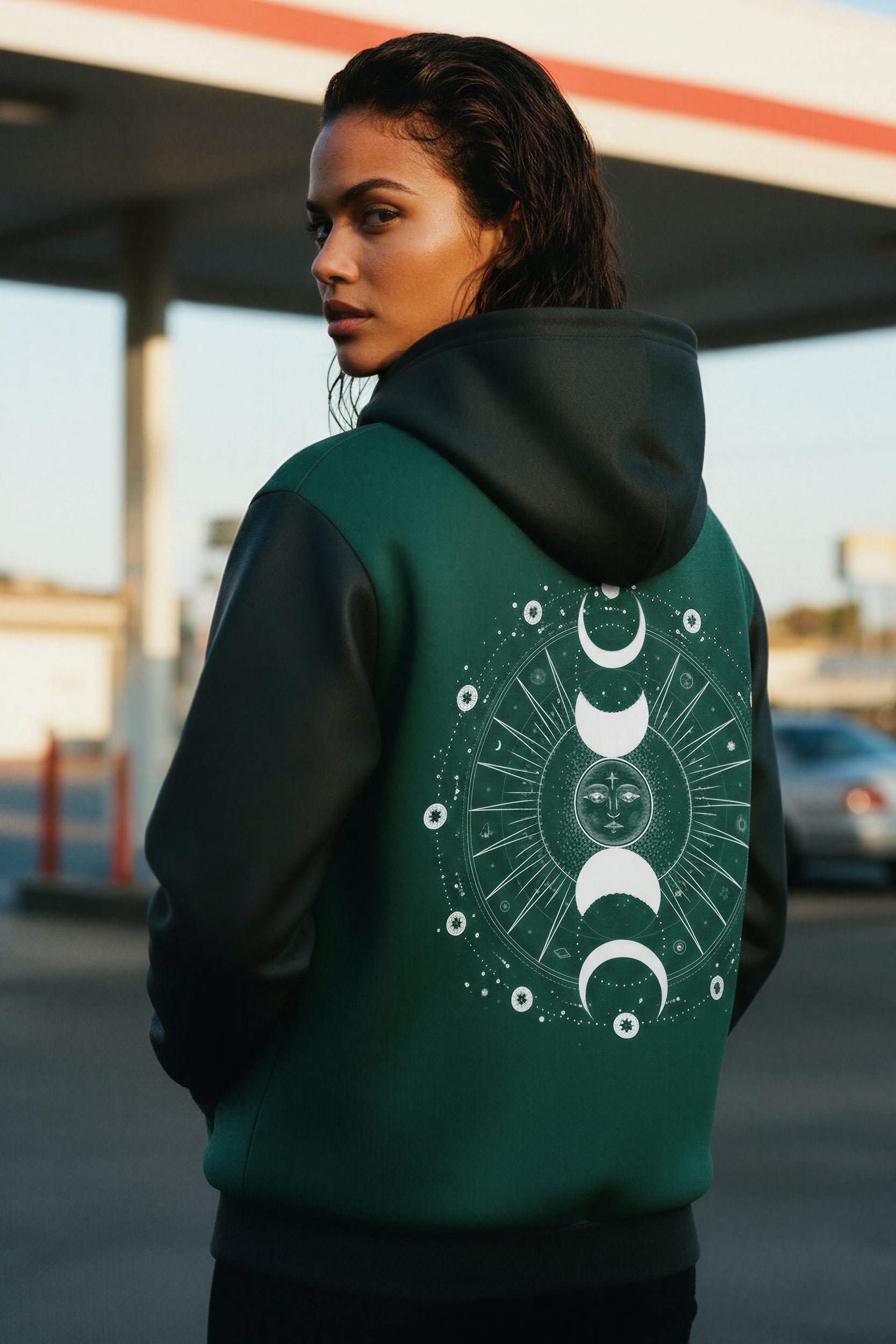 Hooded Baseball Jacke - DeepGreen