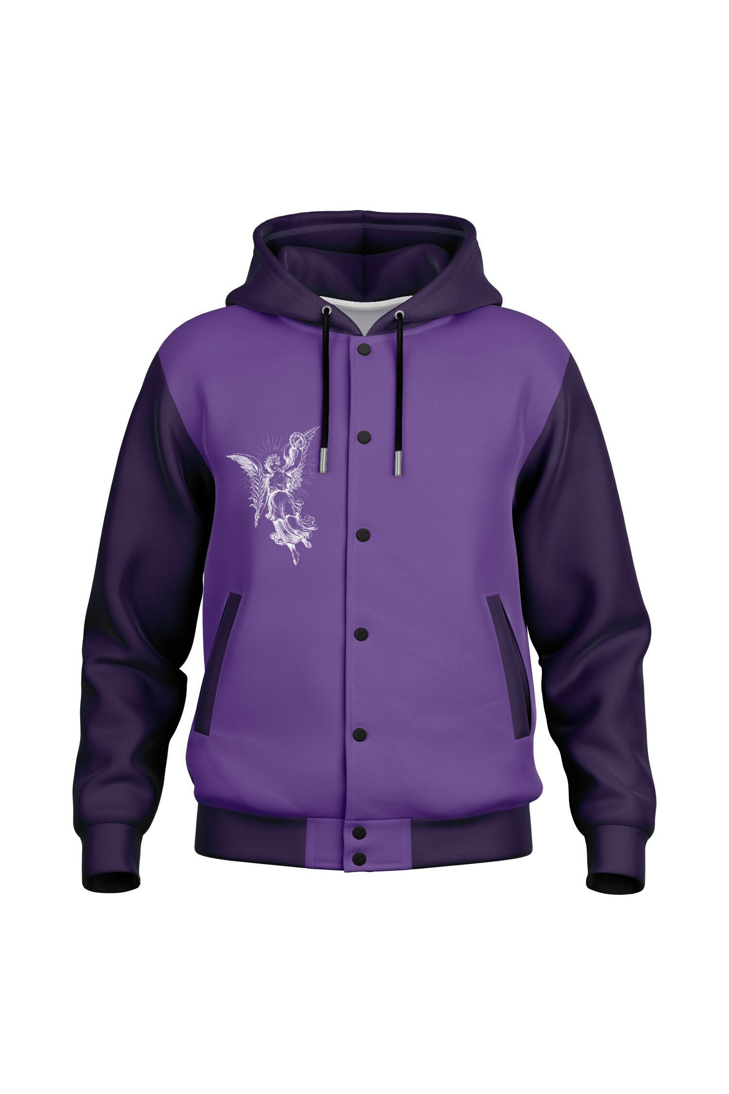 Hooded Baseball Jacke - FreshPurple