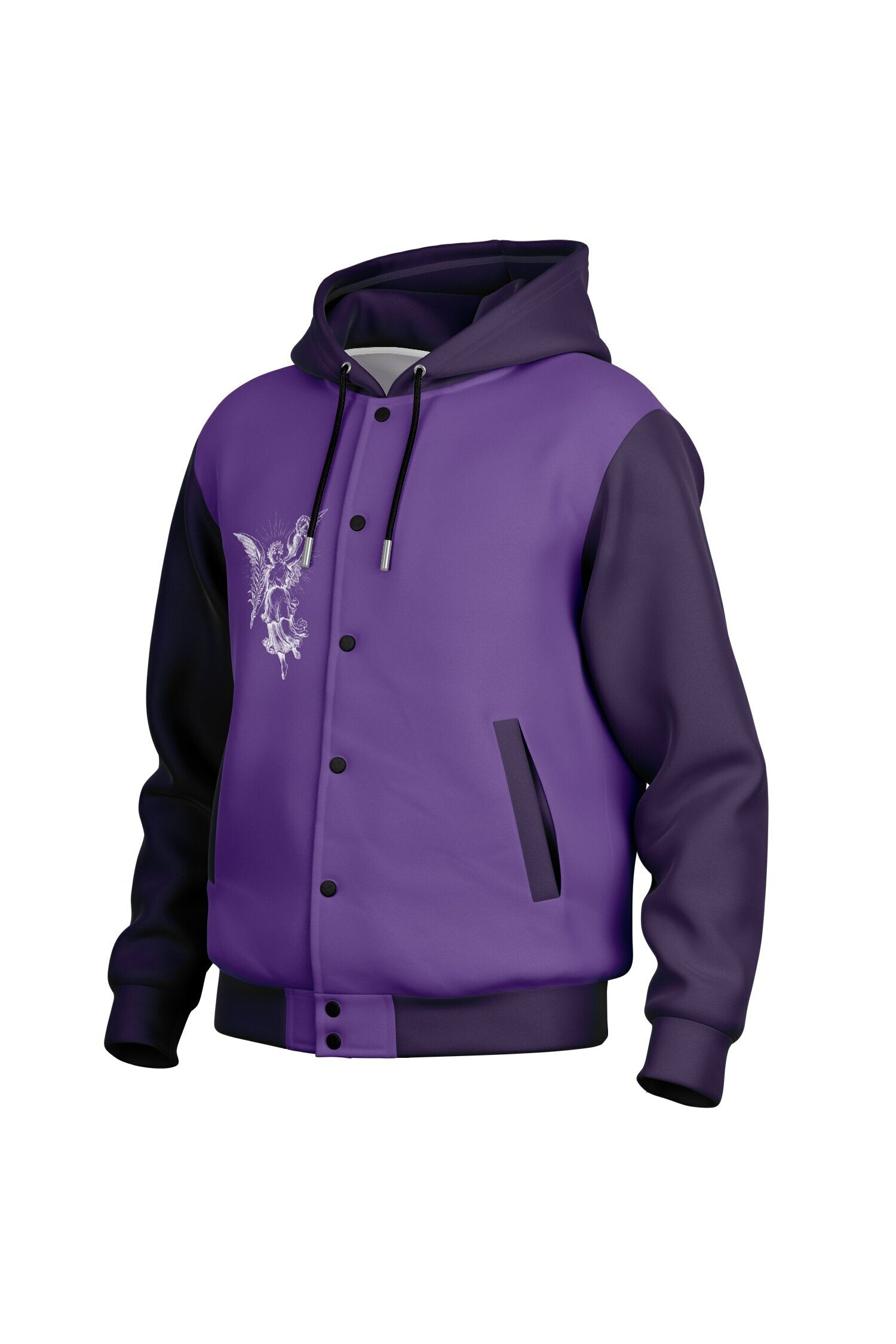 Hooded Baseball Jacke - FreshPurple