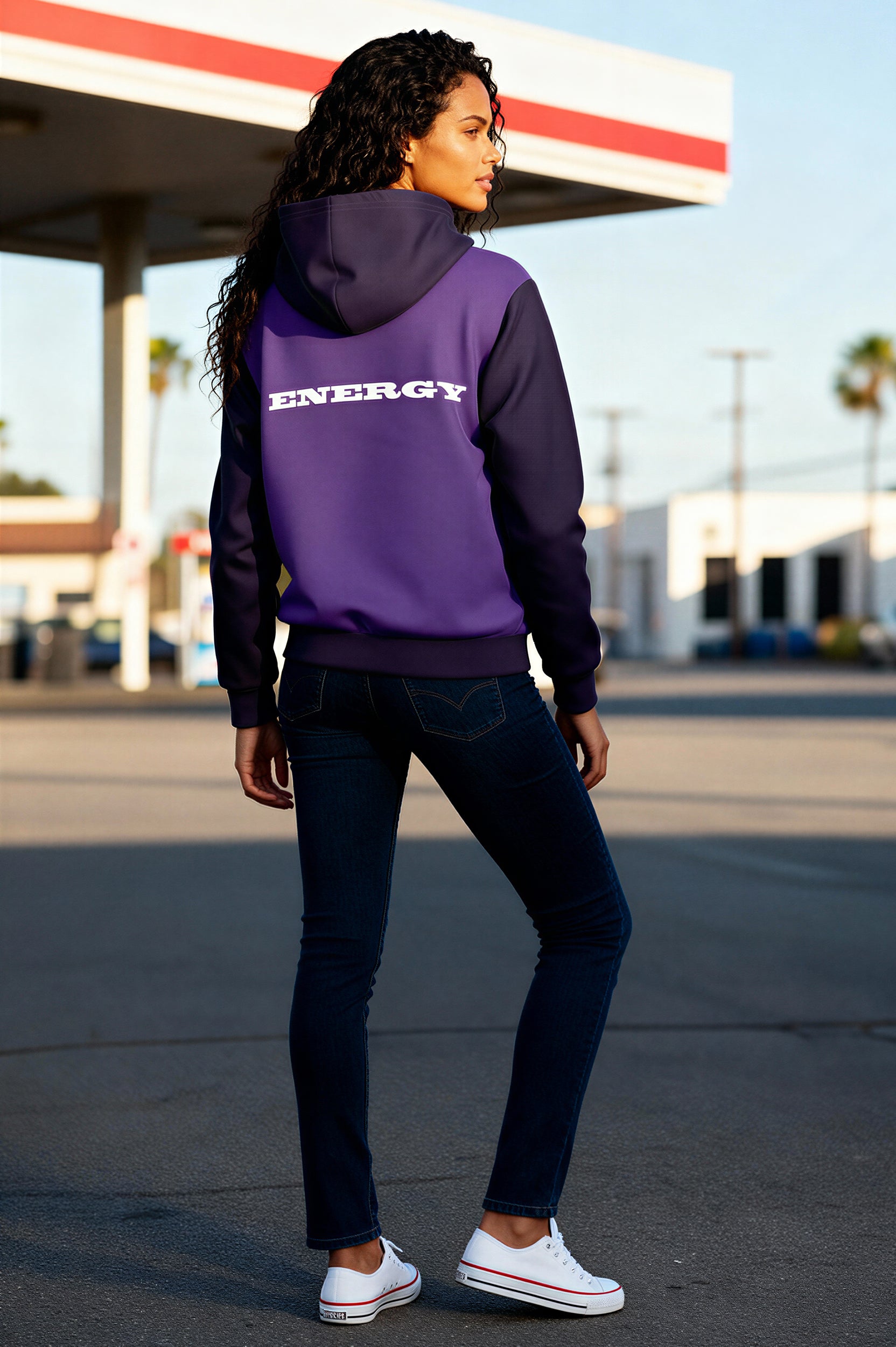 Hooded Baseball Jacke - FreshPurple