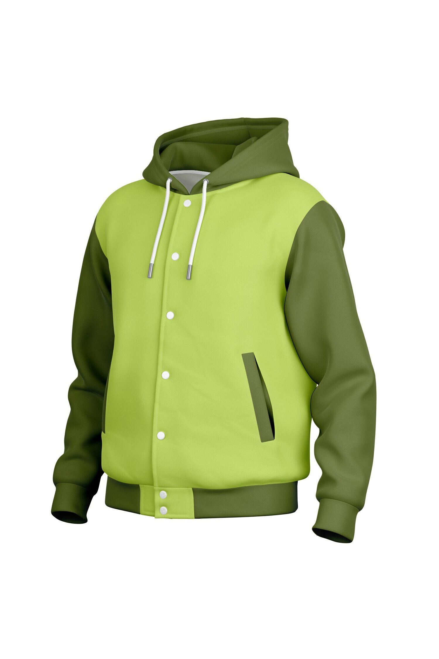 Hooded Baseball Jacke - GreenGlow