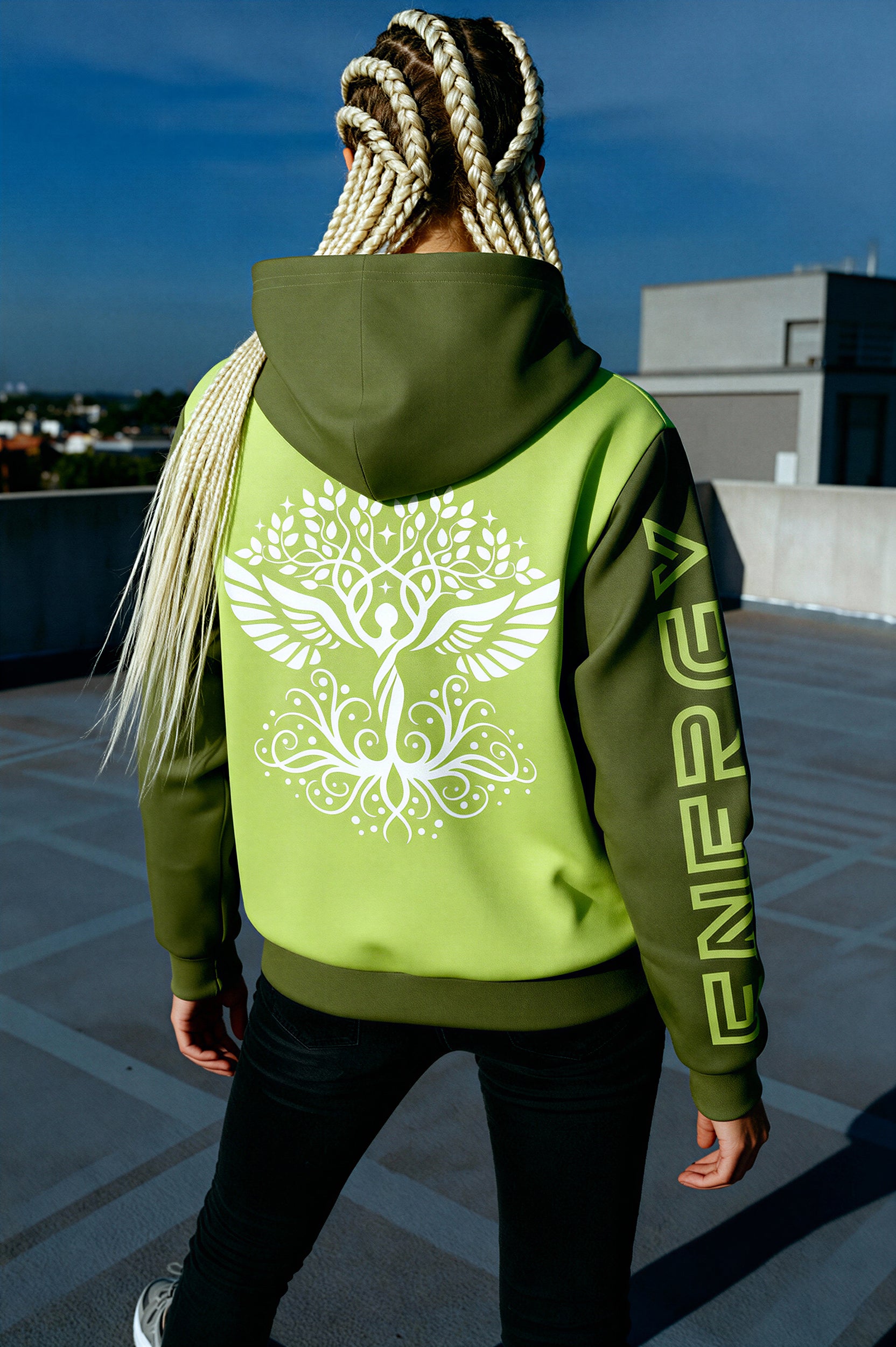 Hooded Baseball Jacke - GreenGlow