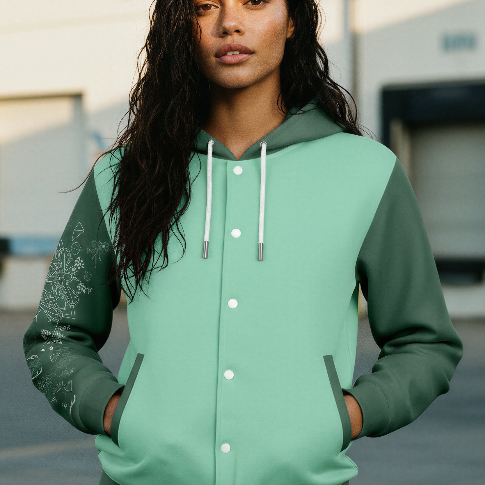 Hooded Baseball Jacke - JellyMint