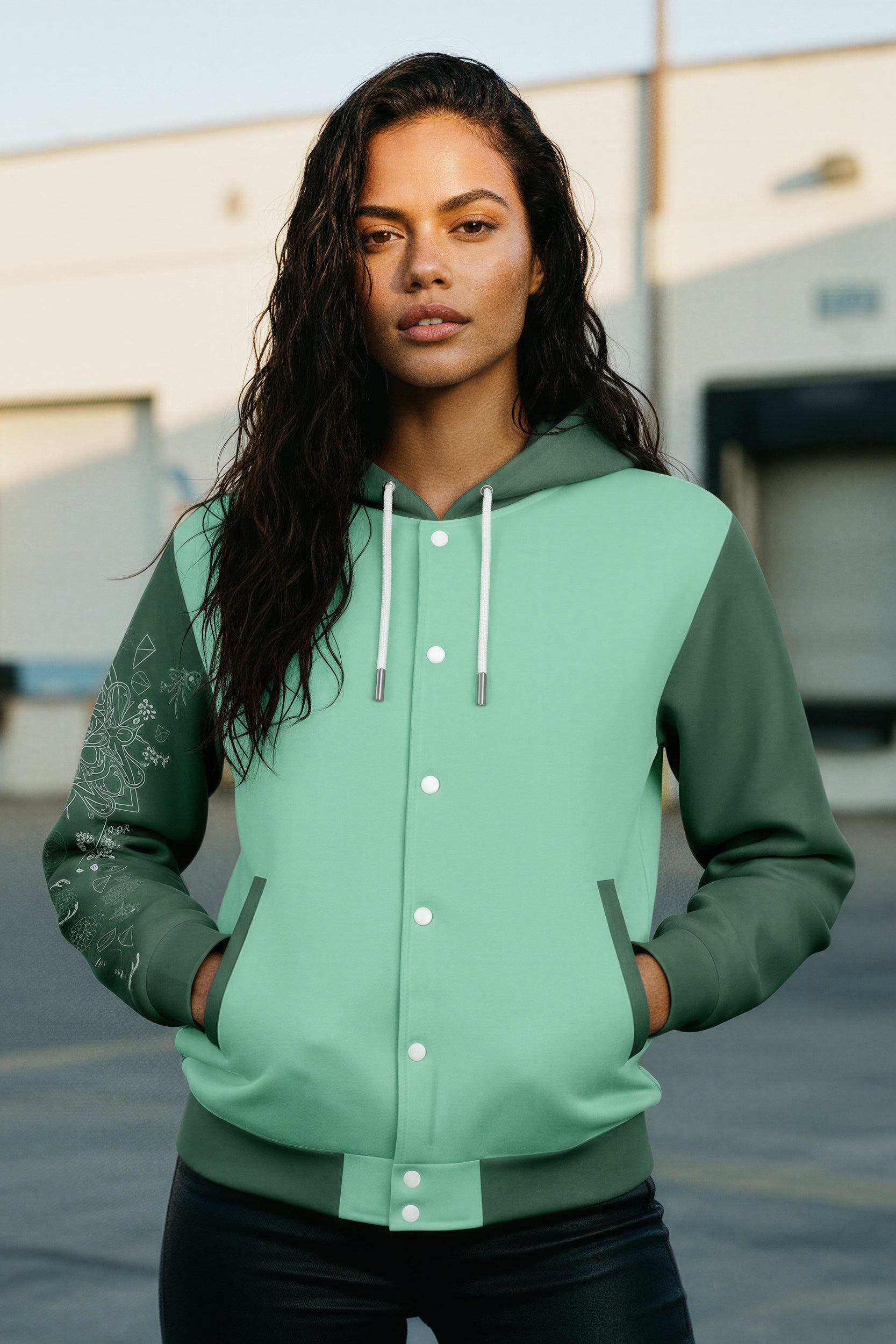 Hooded Baseball Jacke - JellyMint