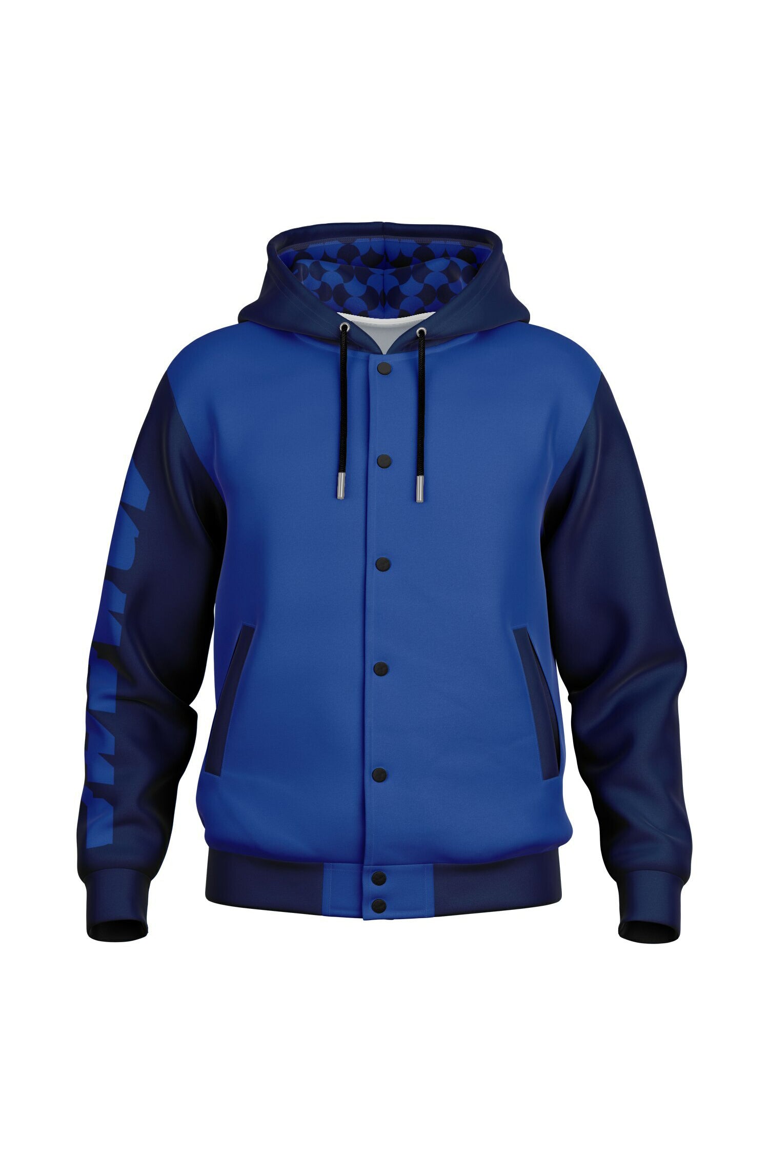 Hooded Baseball Jacke - LuminousBlue
