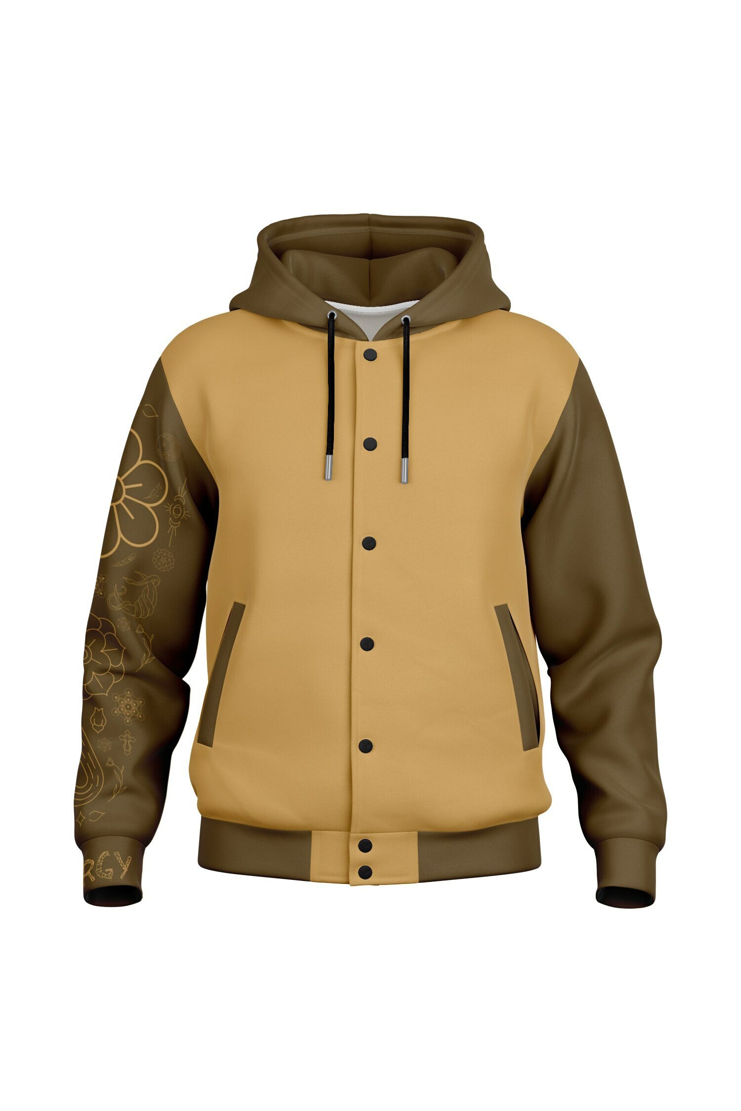 Hooded Baseball Jacke - Maize