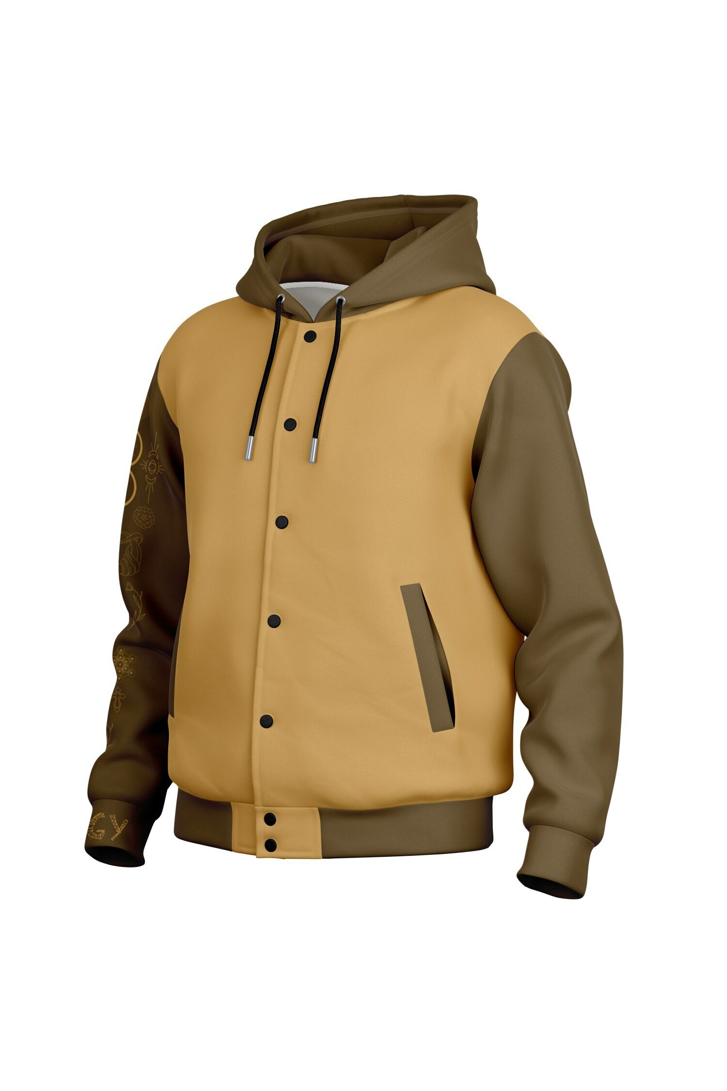 Hooded Baseball Jacke - Maize