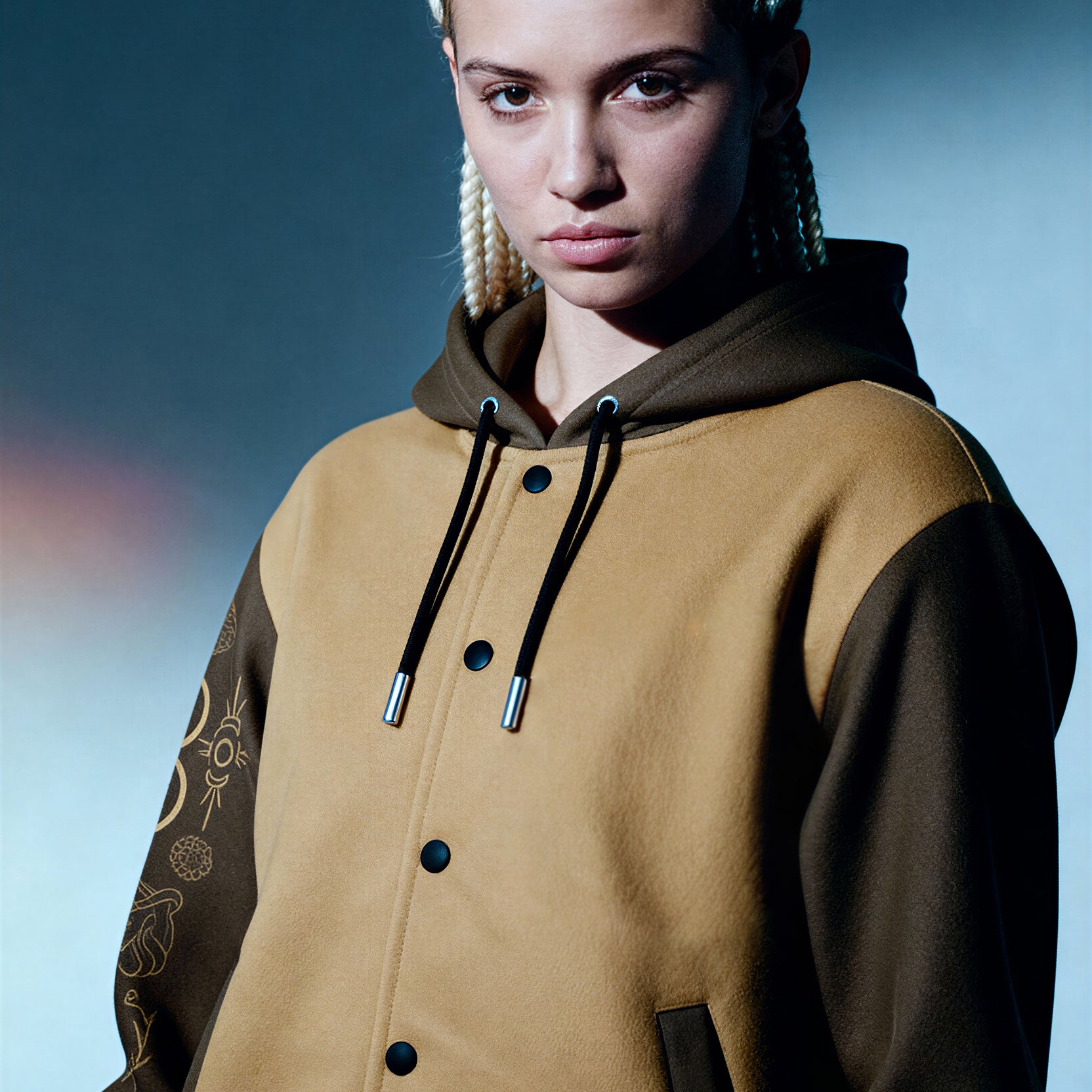 Hooded Baseball Jacke - Maize
