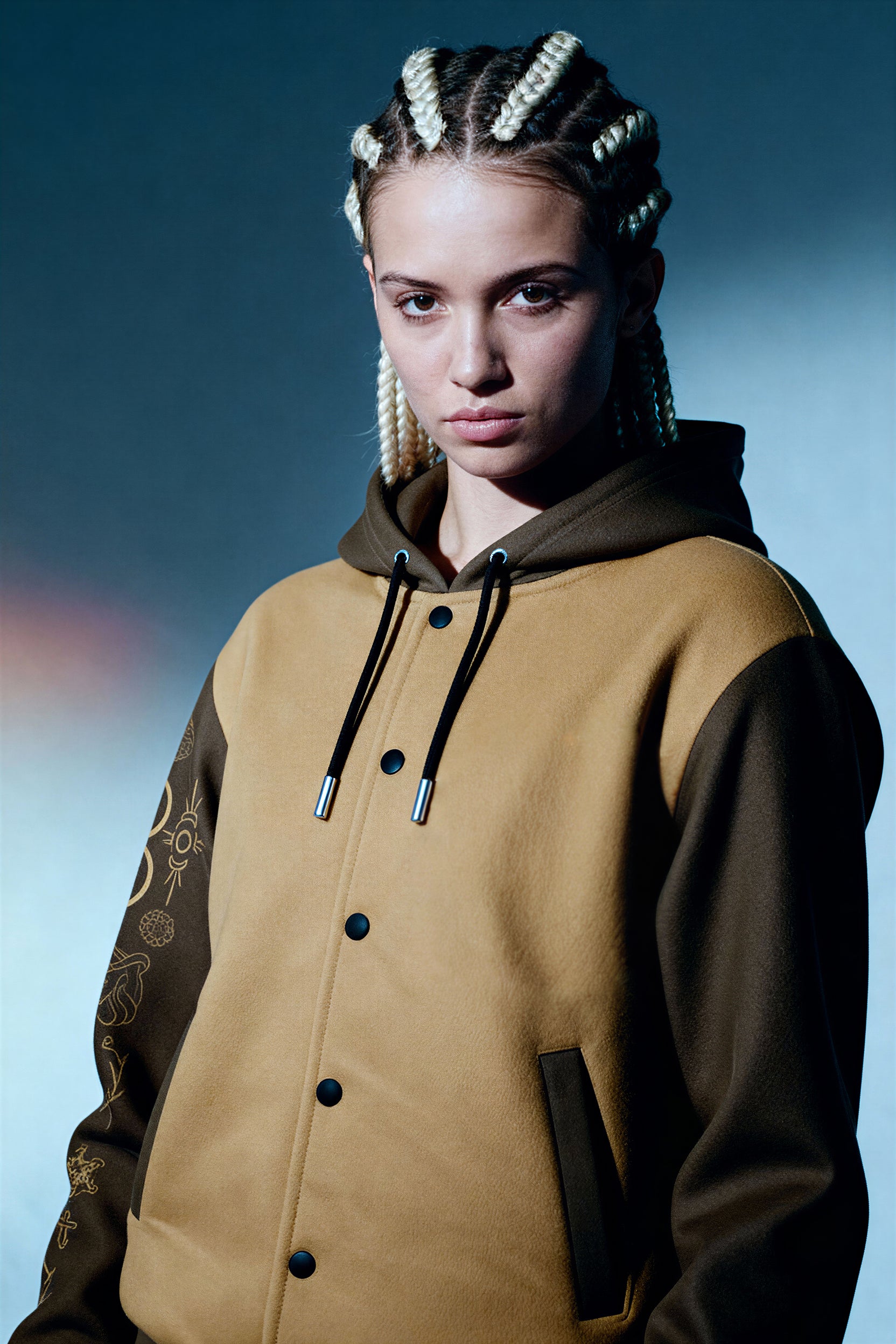 Hooded Baseball Jacke - Maize