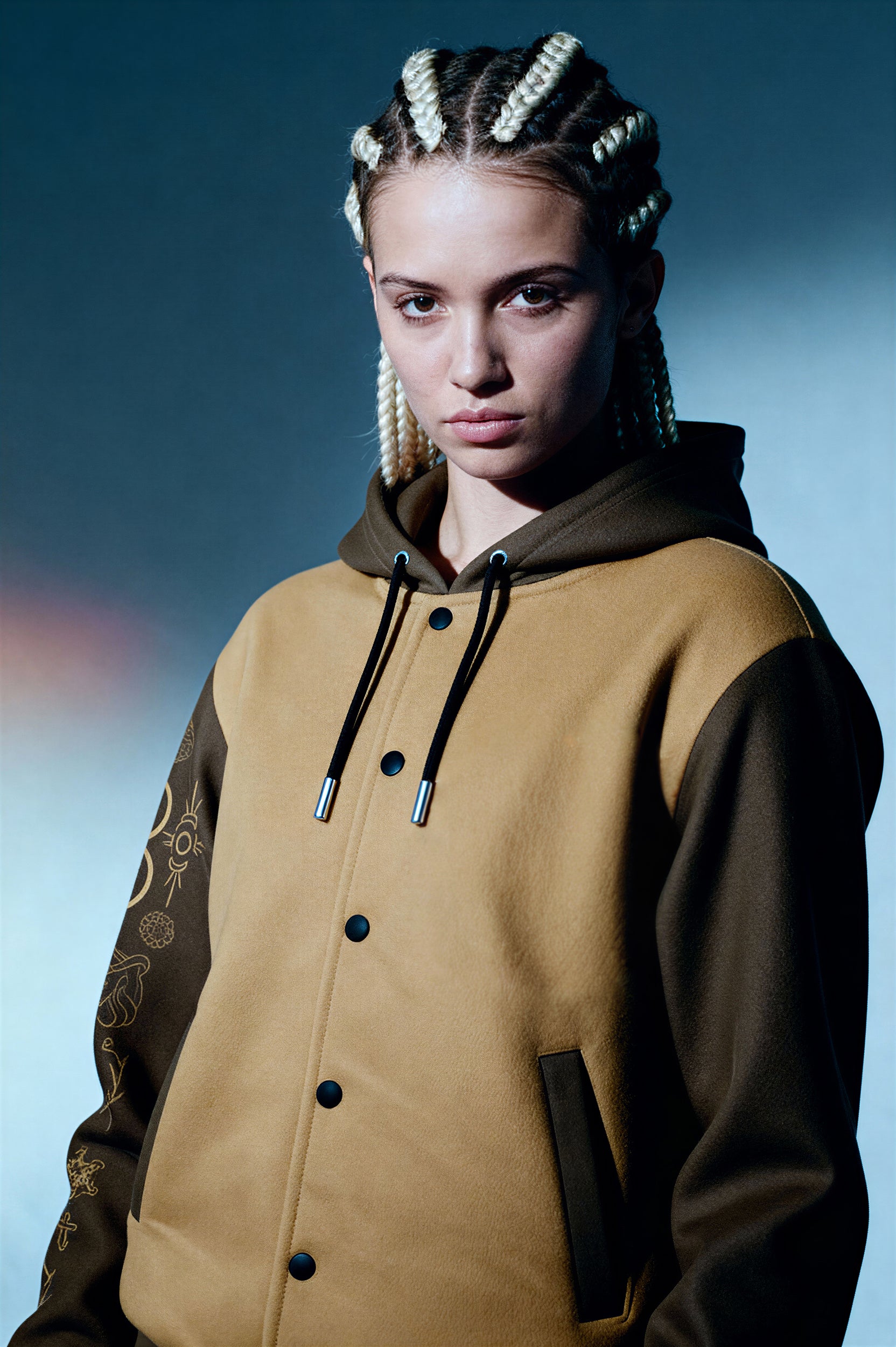 Hooded Baseball Jacke - Maize
