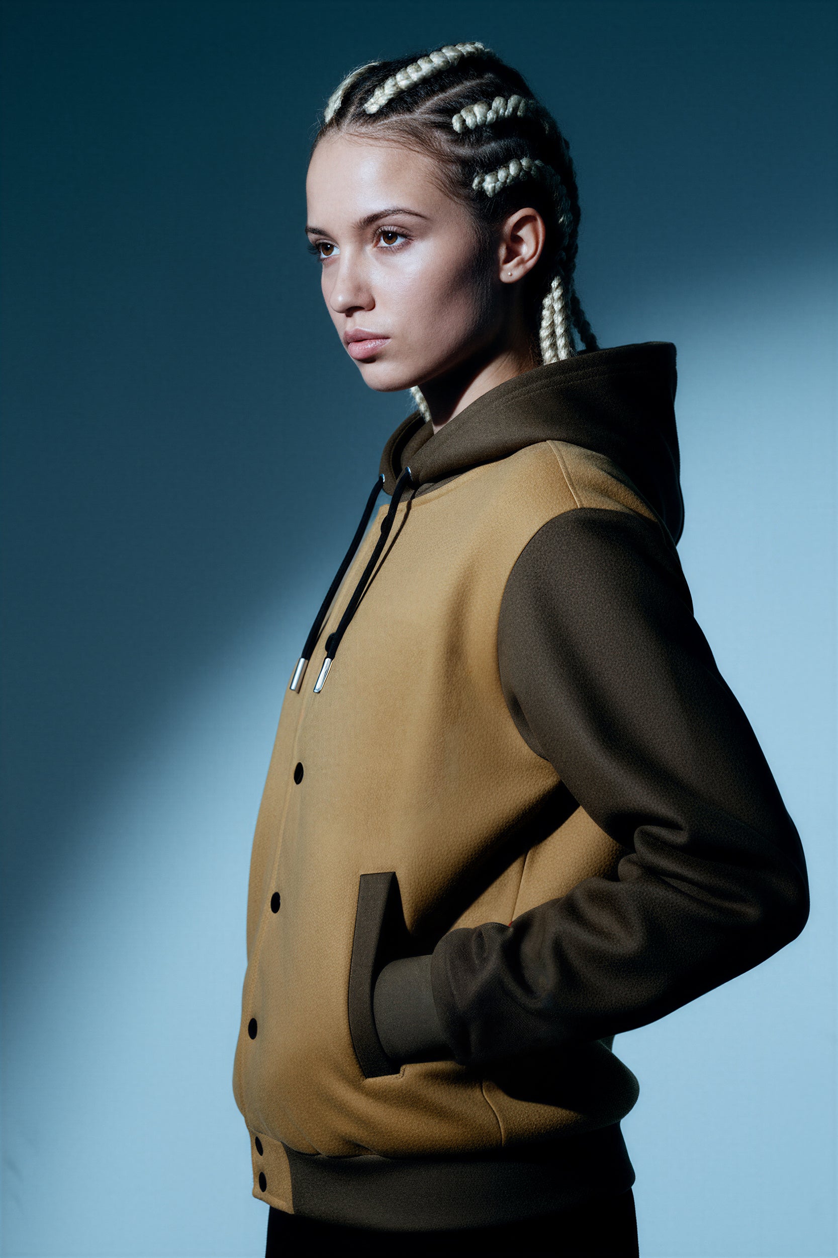 Hooded Baseball Jacke - Maize