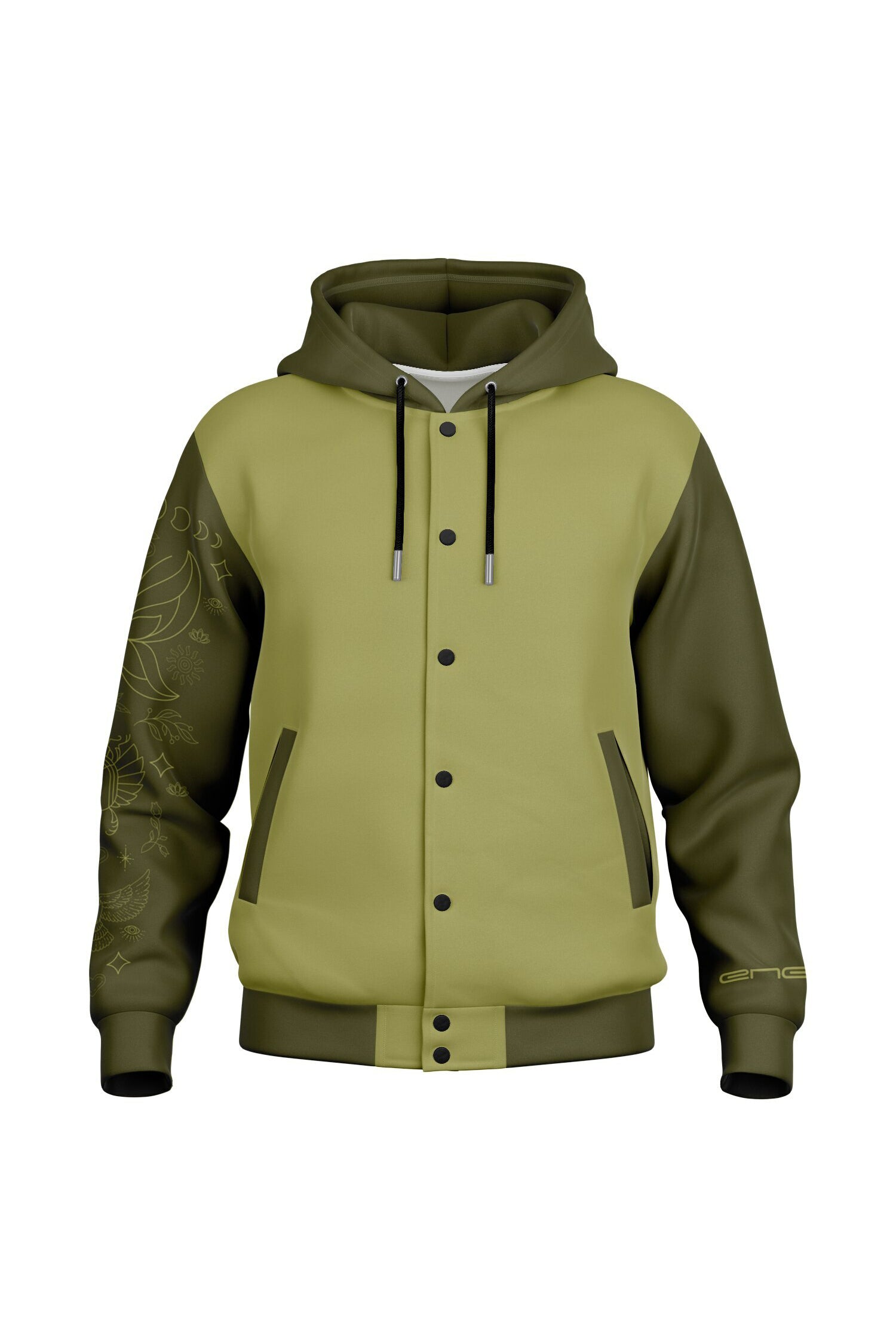 Hooded Baseball Jacke - MeadowlandGreen