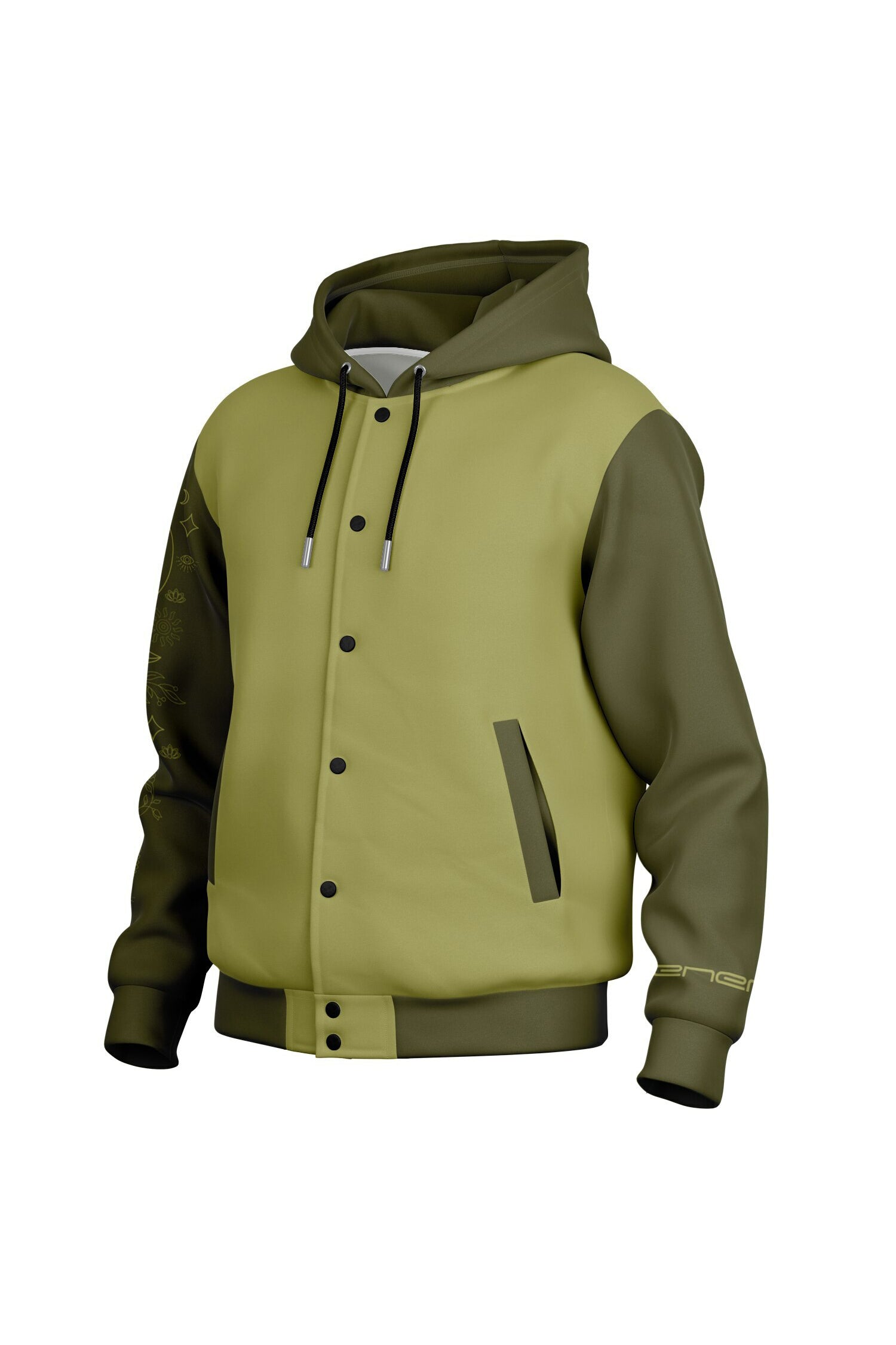 Hooded Baseball Jacke - MeadowlandGreen