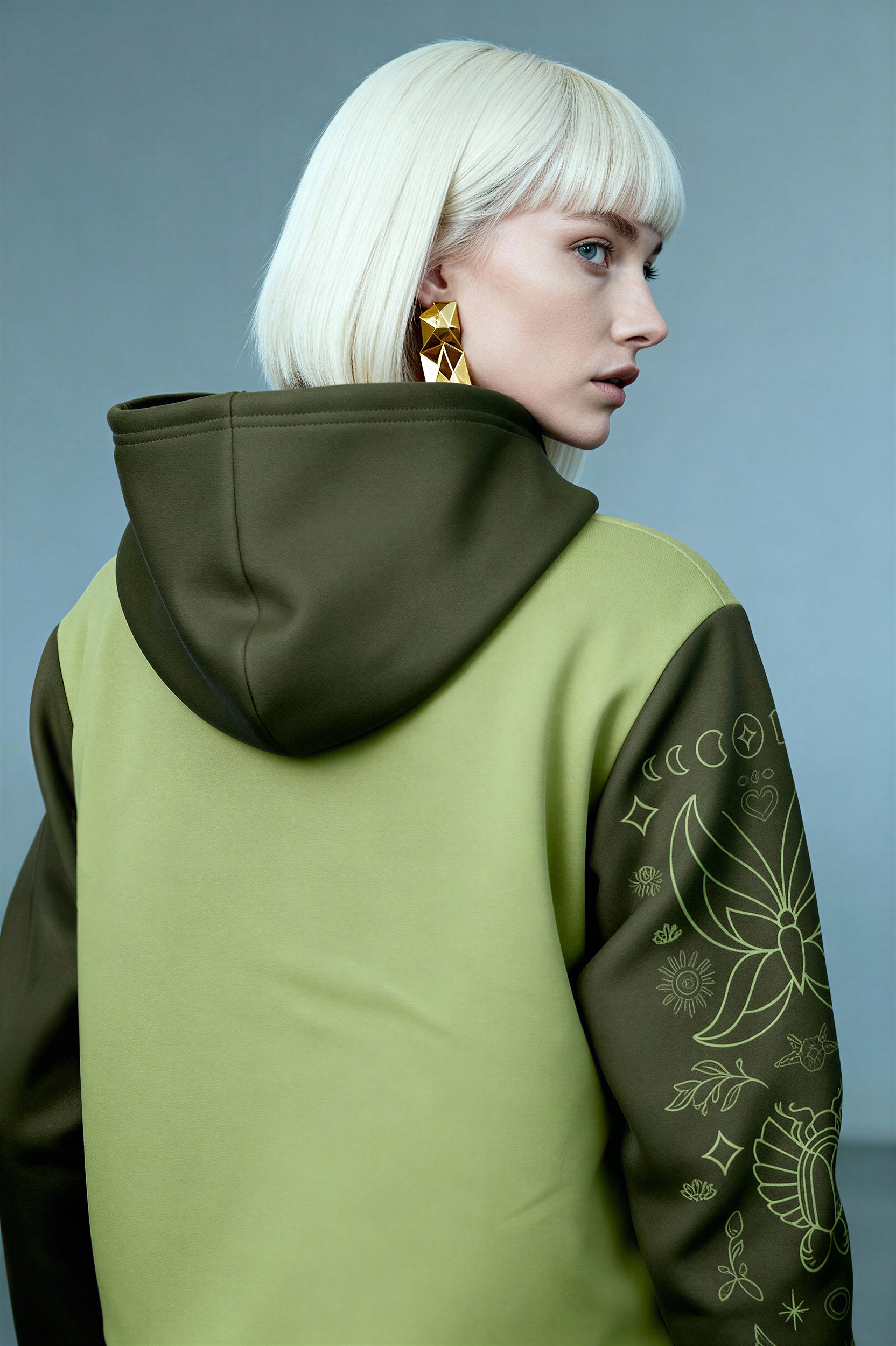 Hooded Baseball Jacke - MeadowlandGreen