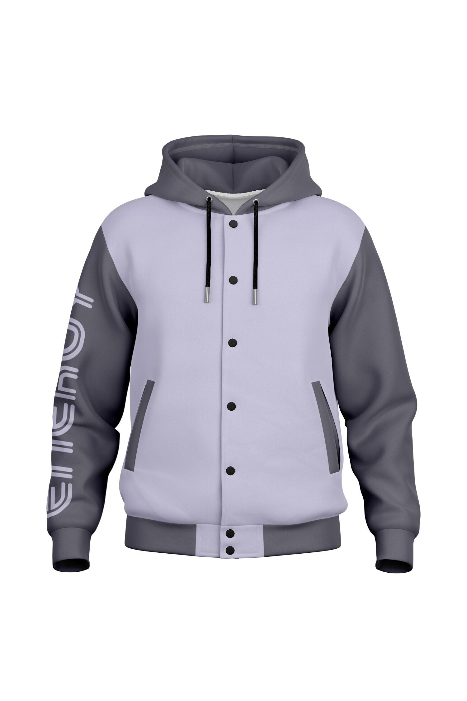 Hooded Baseball Jacke - PeacefulLilac