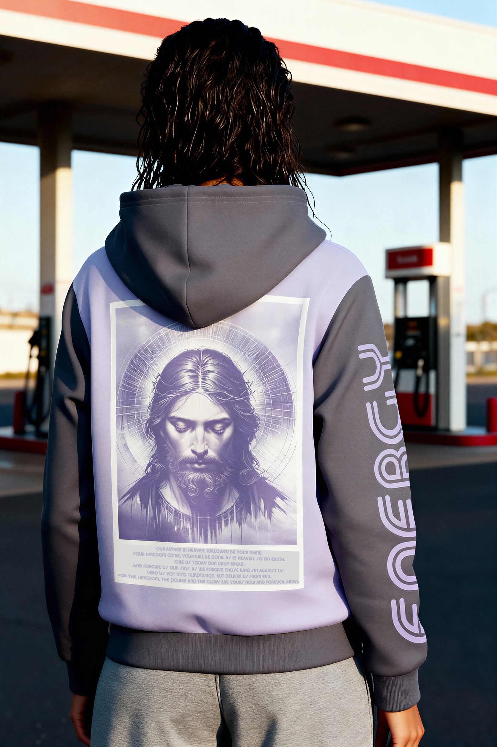 Hooded Baseball Jacke - PeacefulLilac