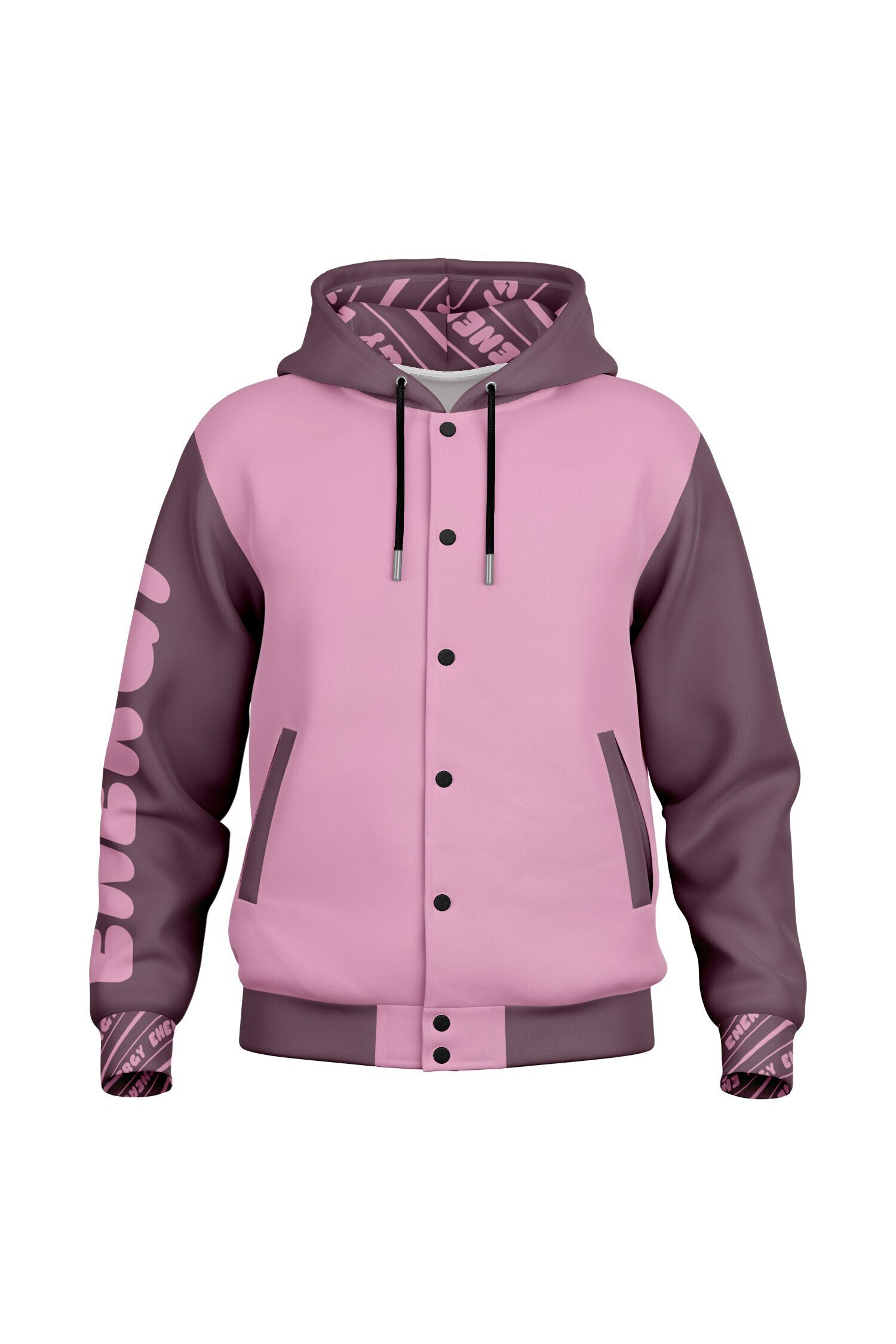 Hooded Baseball Jacke - PopPink