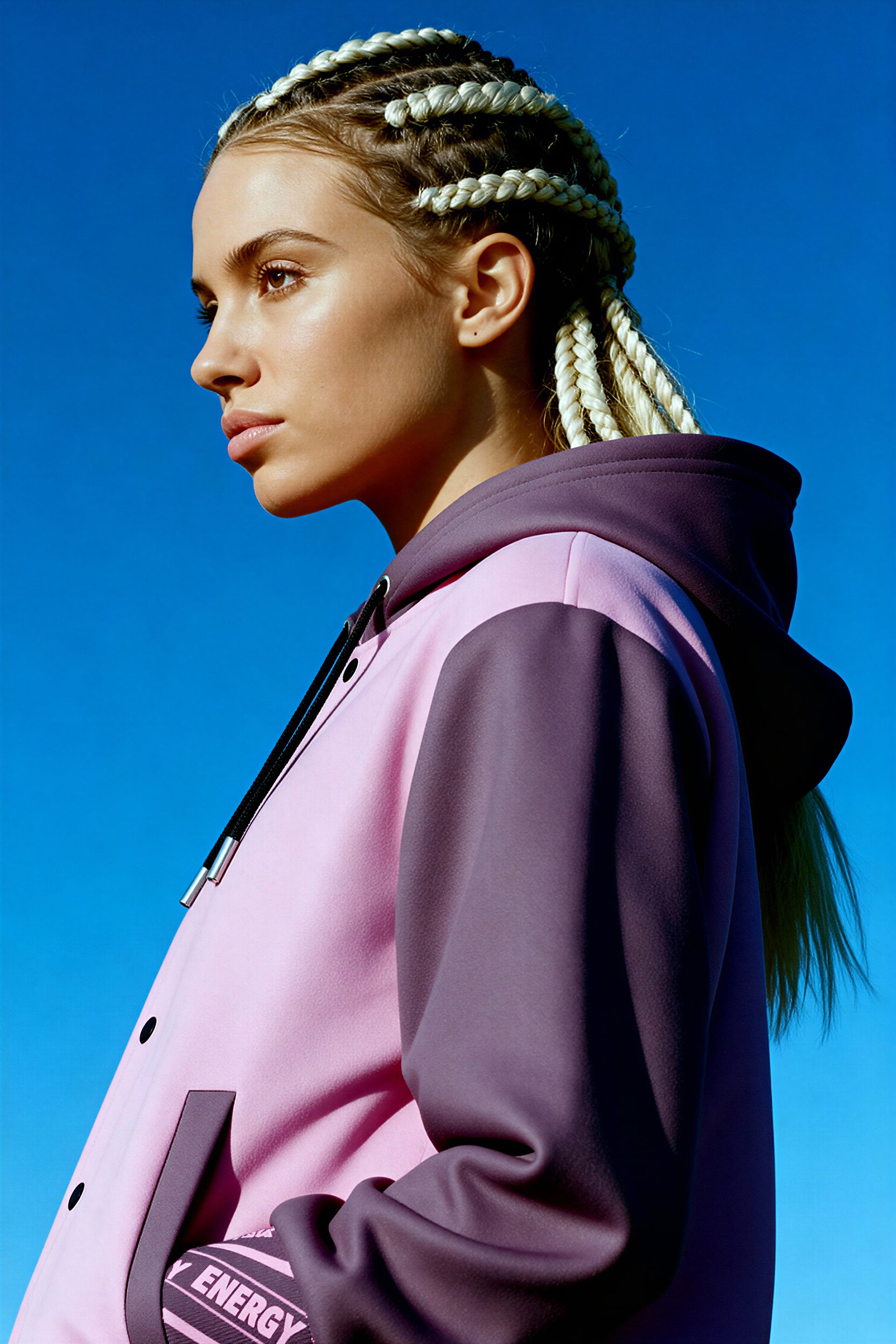 Hooded Baseball Jacke - PopPink