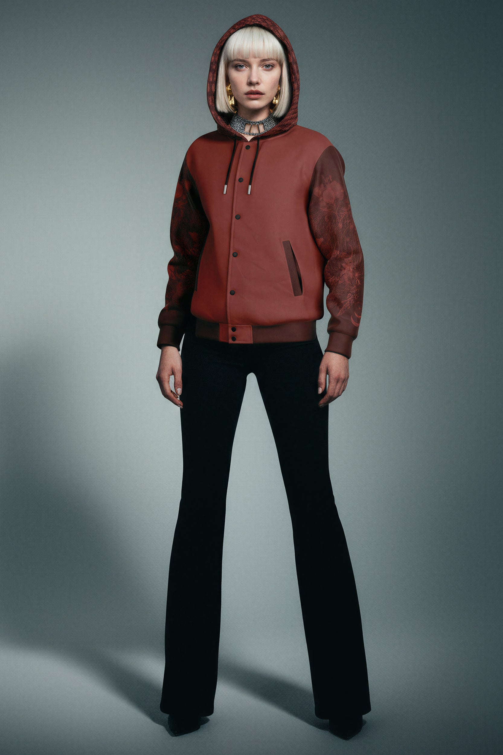 Hooded Baseball Jacke - Russet