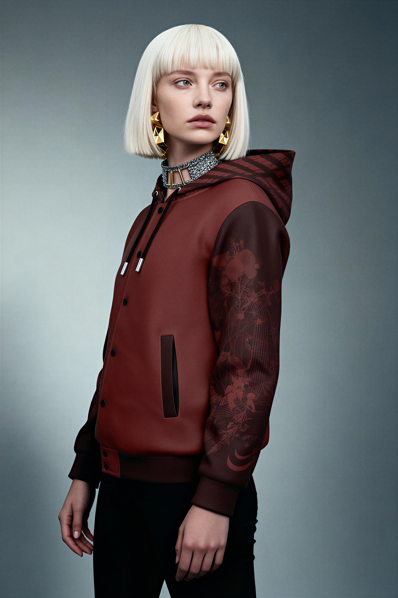 Hooded Baseball Jacke - Russet