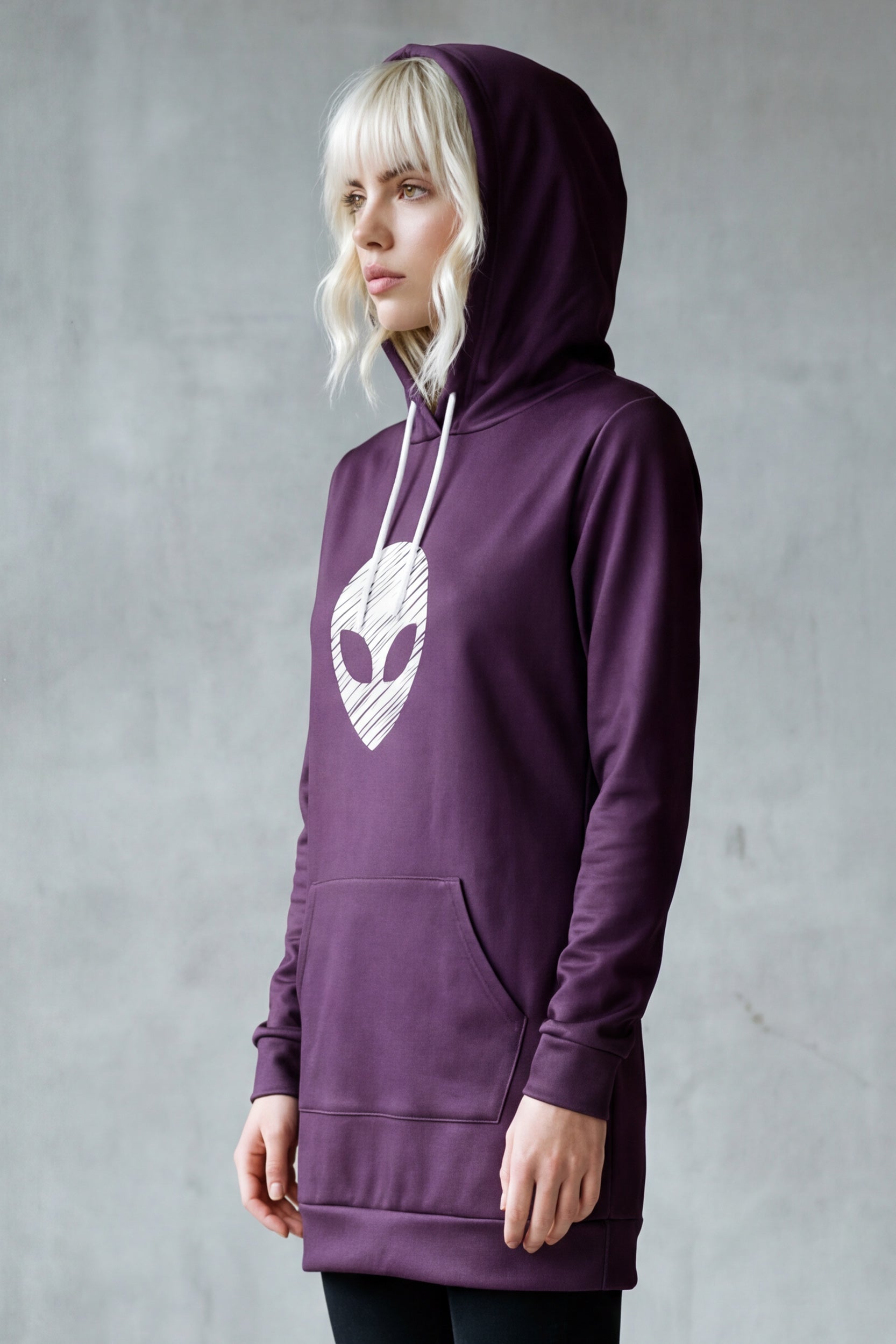 Long-Hoodie - Mauve