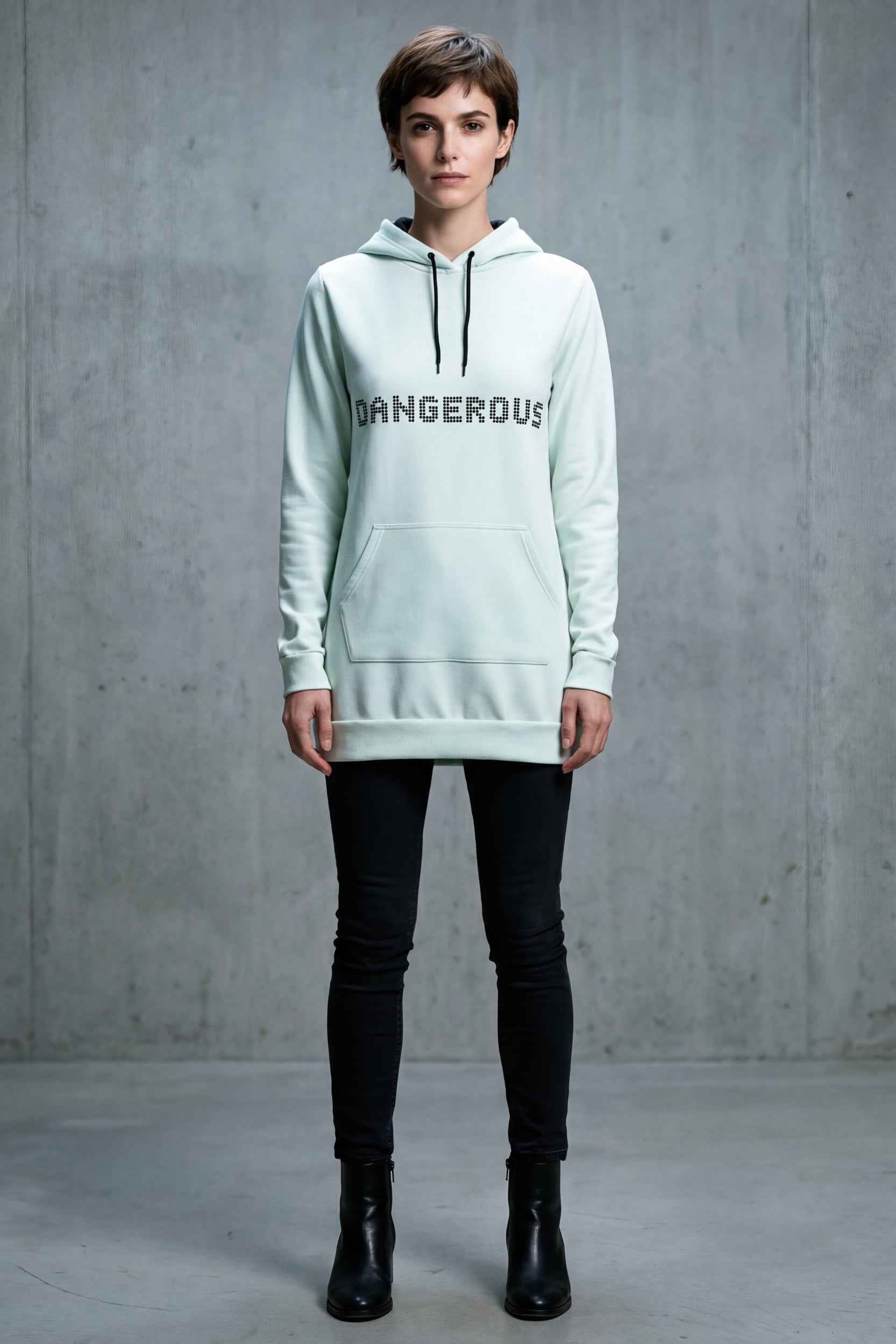 Long-Hoodie - Mint