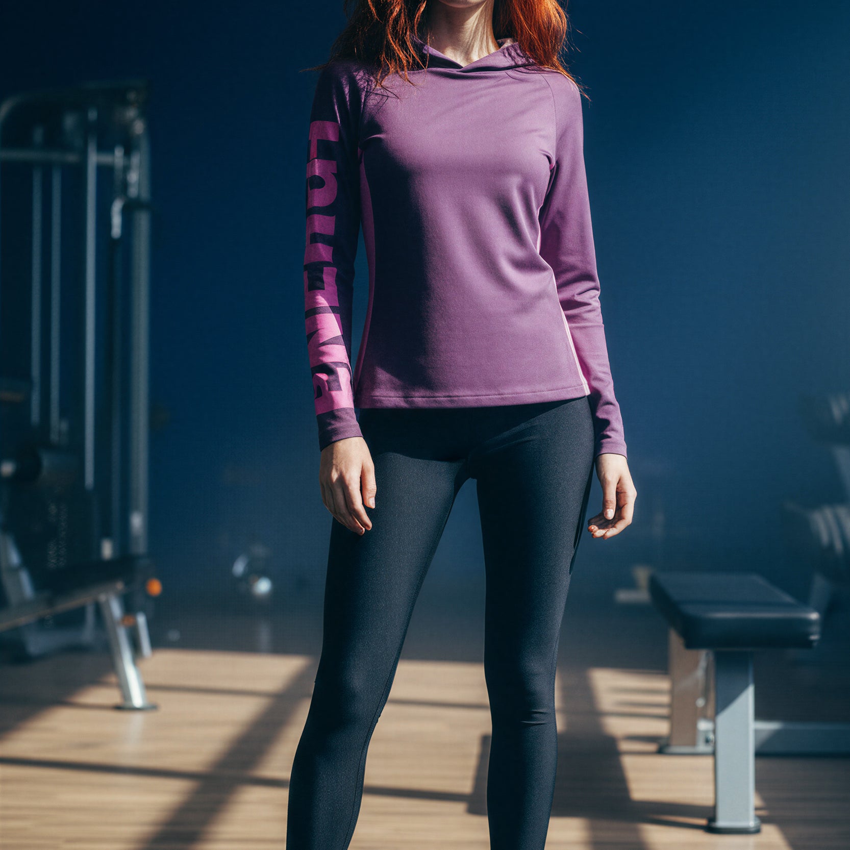 Sports Hooded Longsleeve - ElectricFuchsia