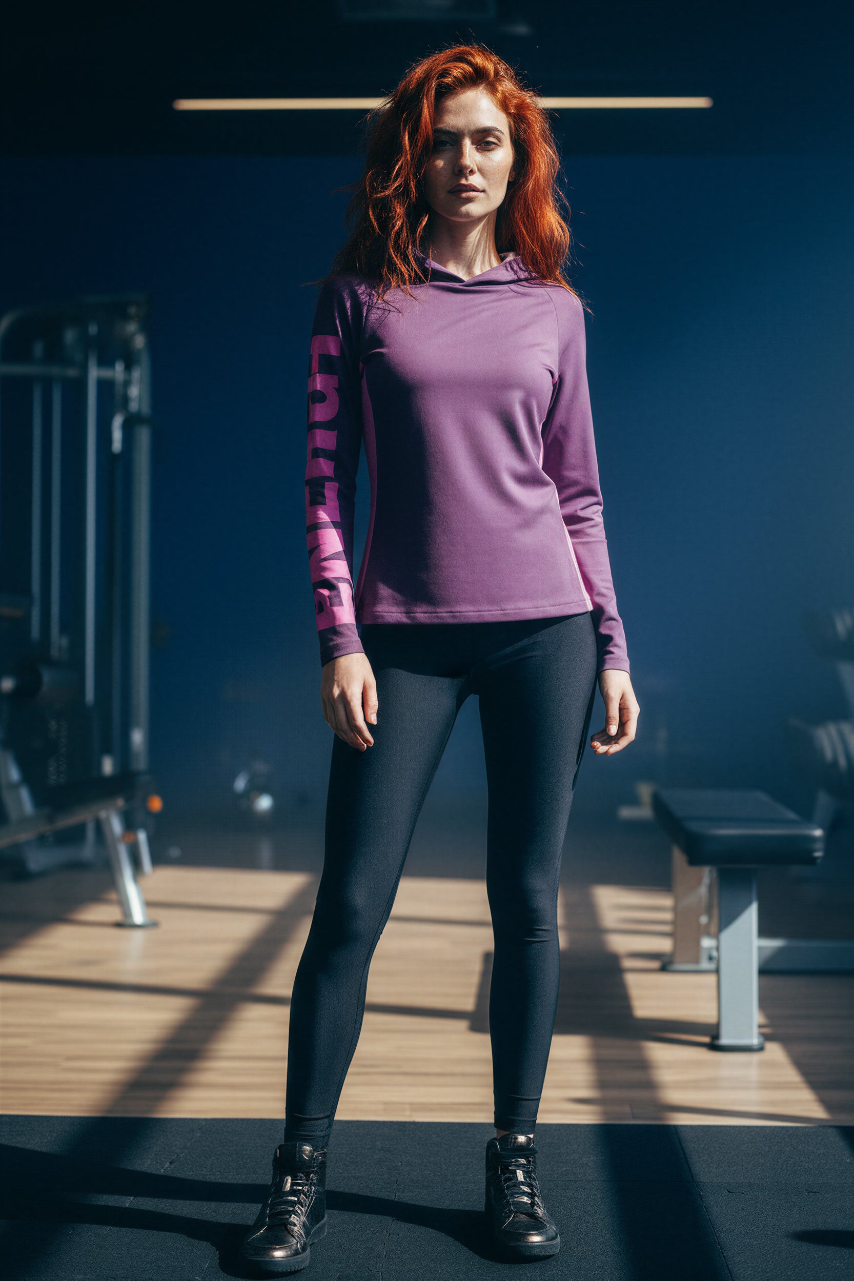 Sports Hooded Longsleeve - ElectricFuchsia