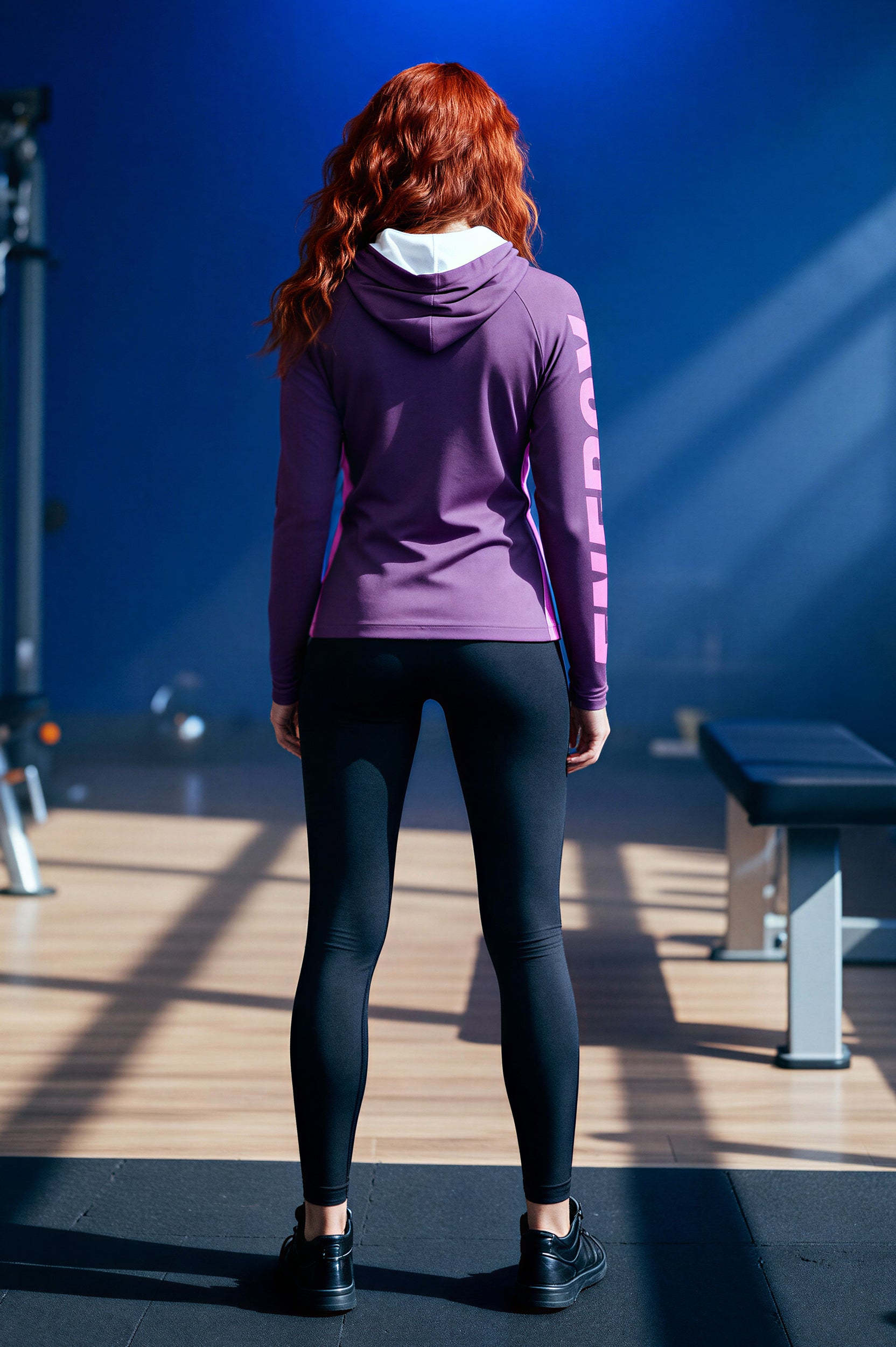 Sports Hooded Longsleeve - ElectricFuchsia