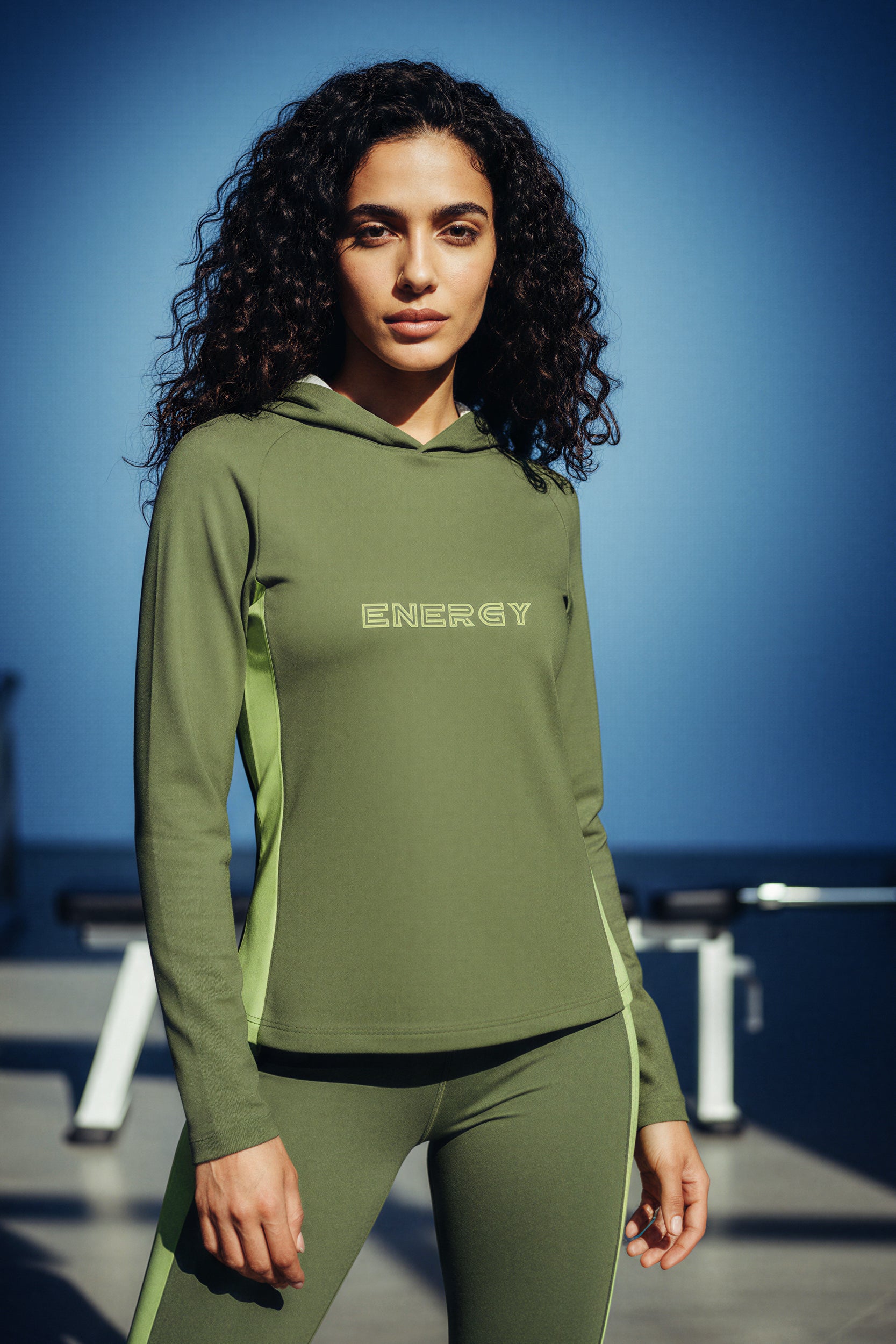 Sports Hooded Longsleeve - GreenGlow