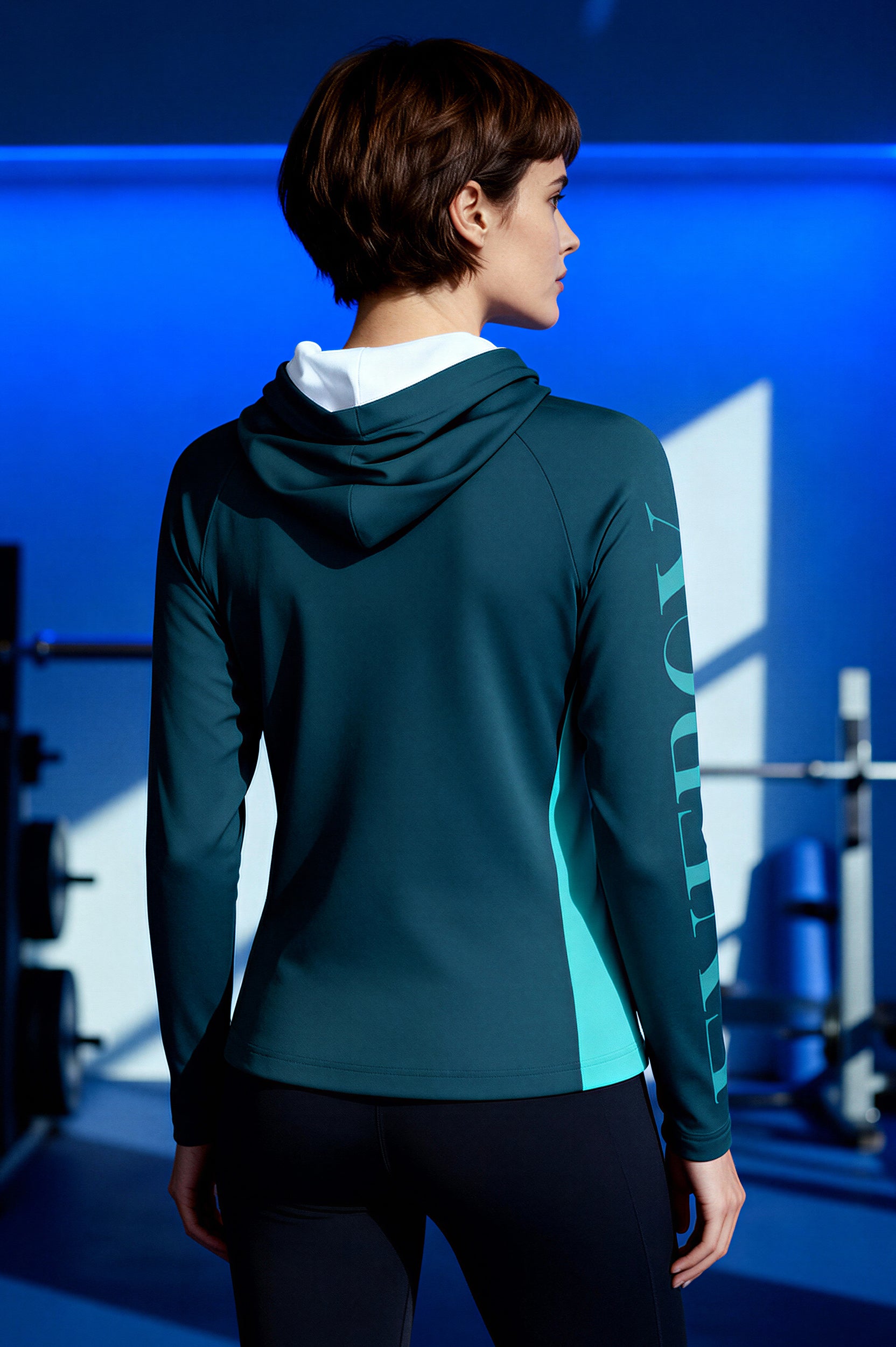 Sports Hooded Longsleeve - TransformativeTeal