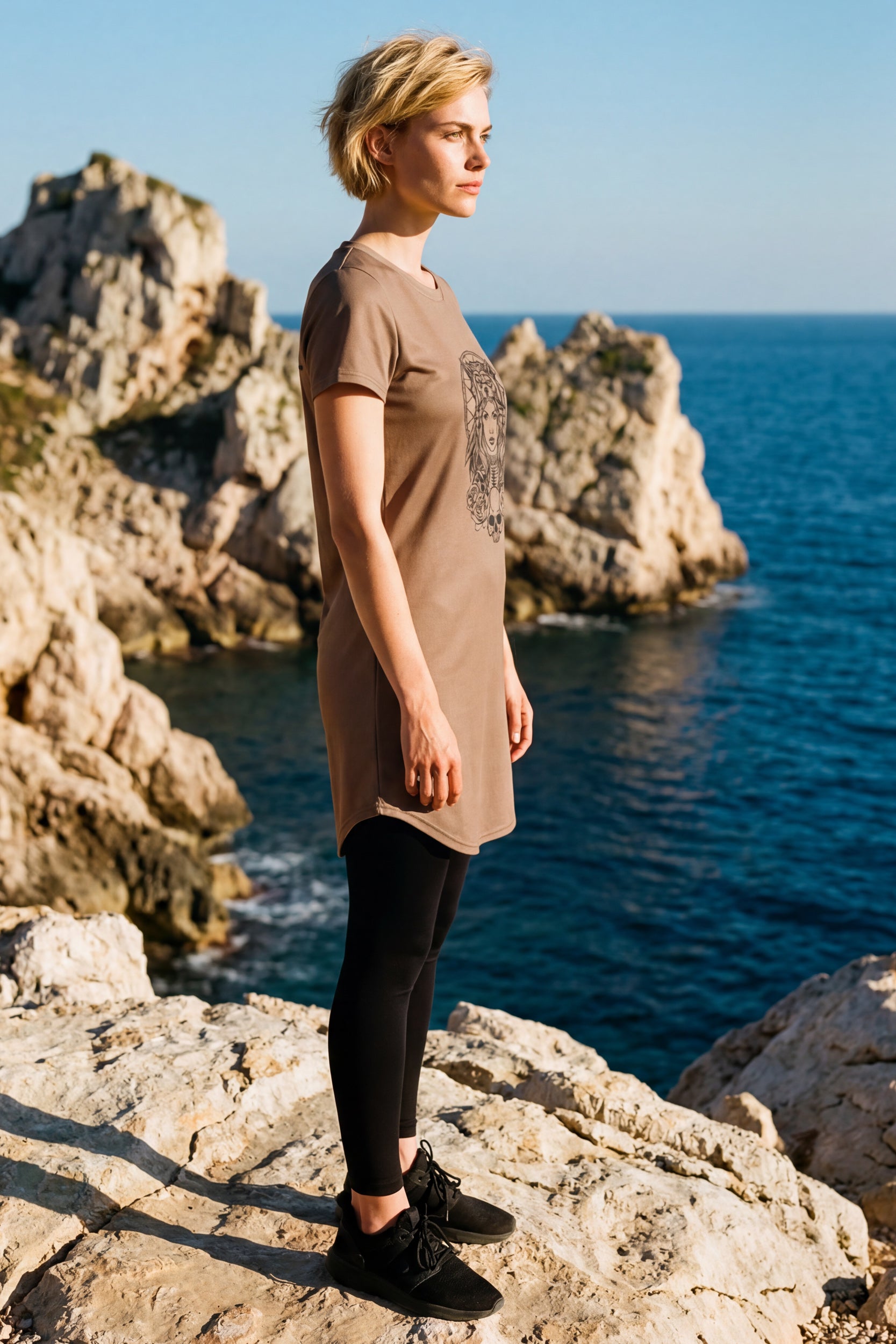 T-Shirt Dress - Toast