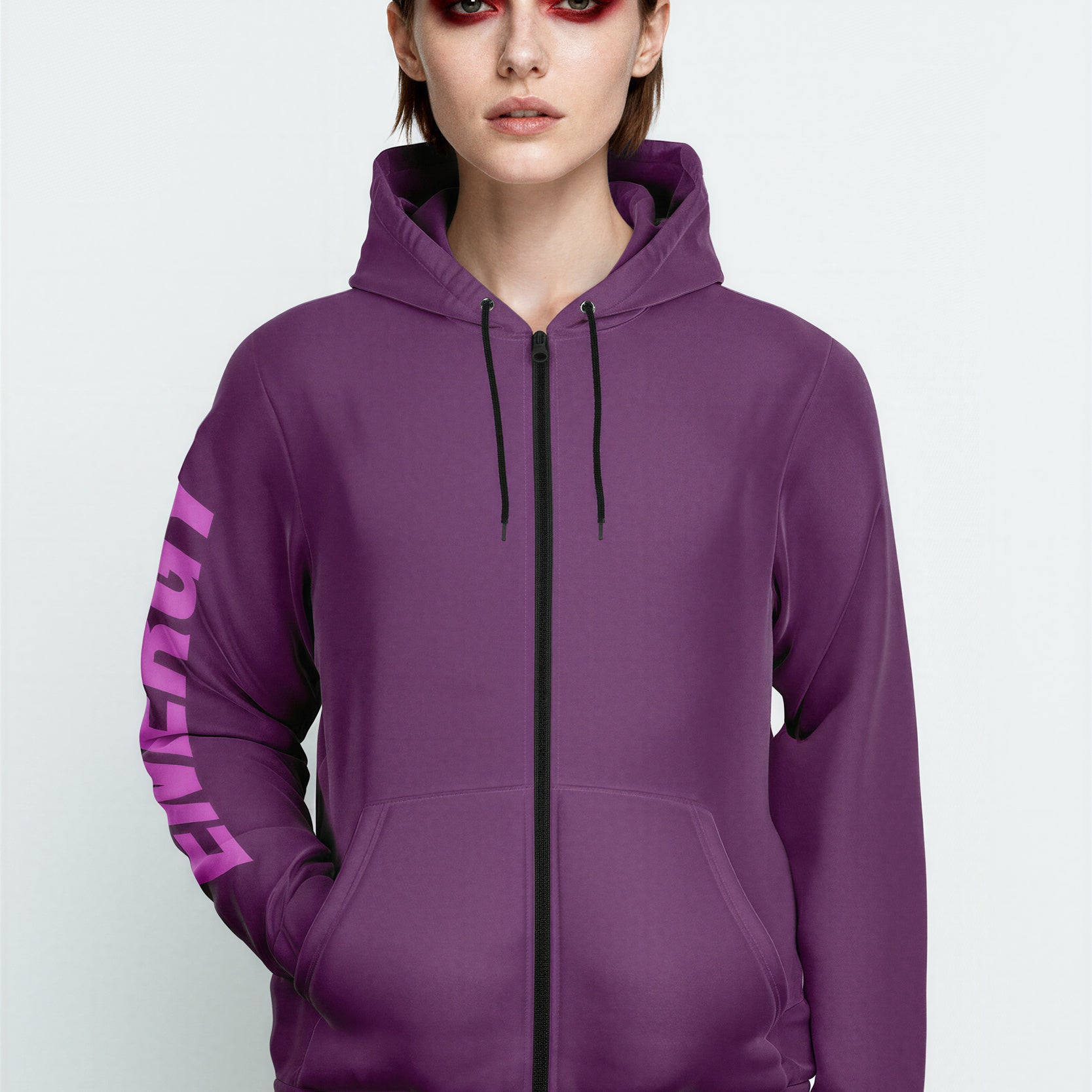 Zip Hoodie - ElectricFuchsia